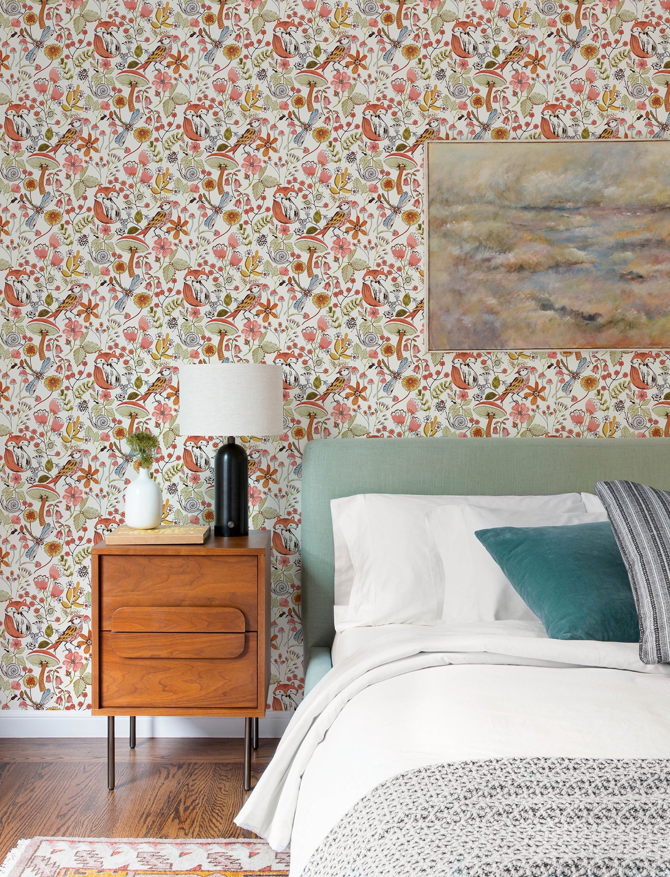 wonder-orange-woodland-animals-wallpaper-york-wallcoverings-4197-83760 - York Wallcoverings Wallpaper