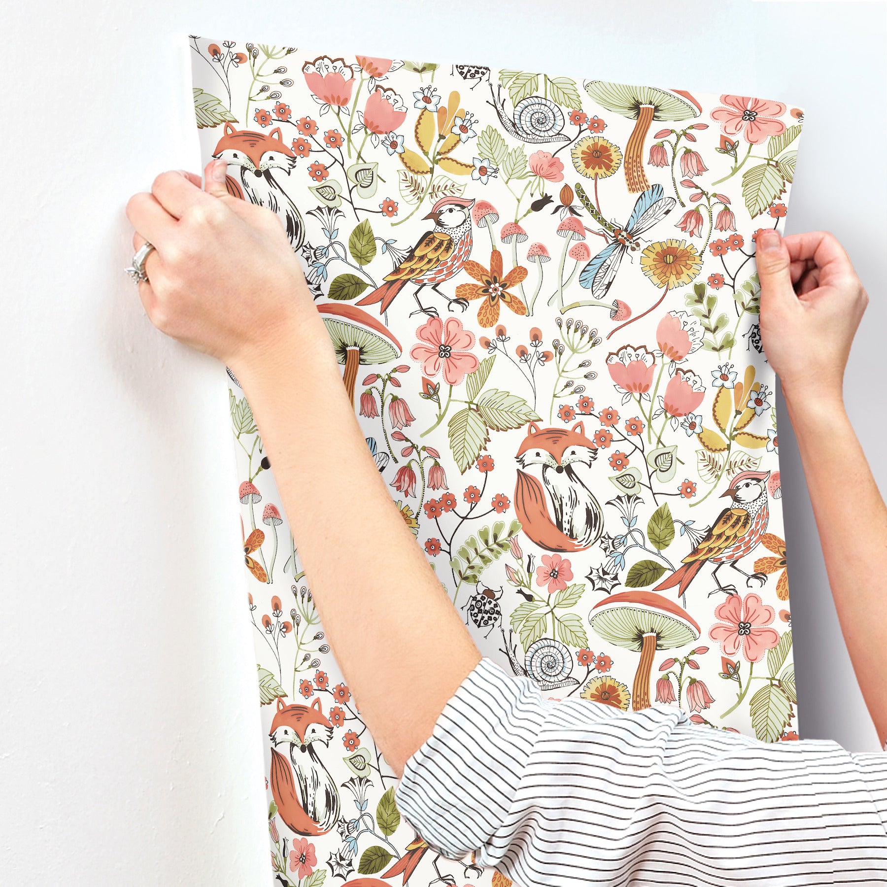 wonder-orange-woodland-animals-wallpaper-york-wallcoverings-4197-83760 - York Wallcoverings Wallpaper