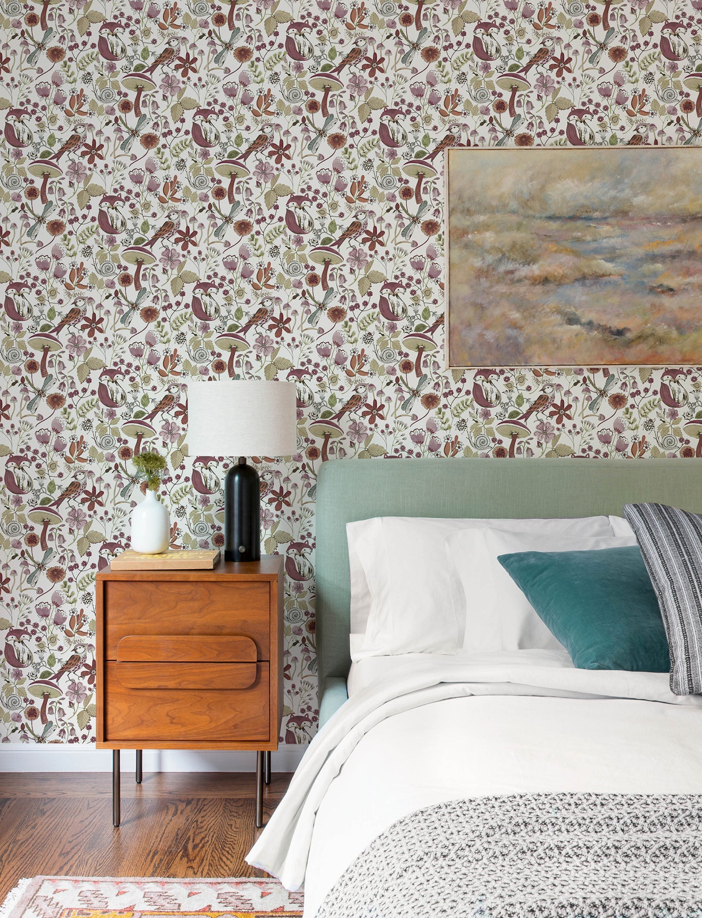 wonder-plum-woodland-animals-wallpaper-york-wallcoverings-4197-83761 - York Wallcoverings Wallpaper