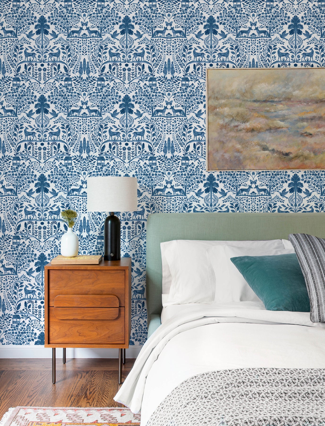 anoki-blue-scenic-woodlands-wallpaper-york-wallcoverings-4197-84003 - York Wallcoverings Wallpaper