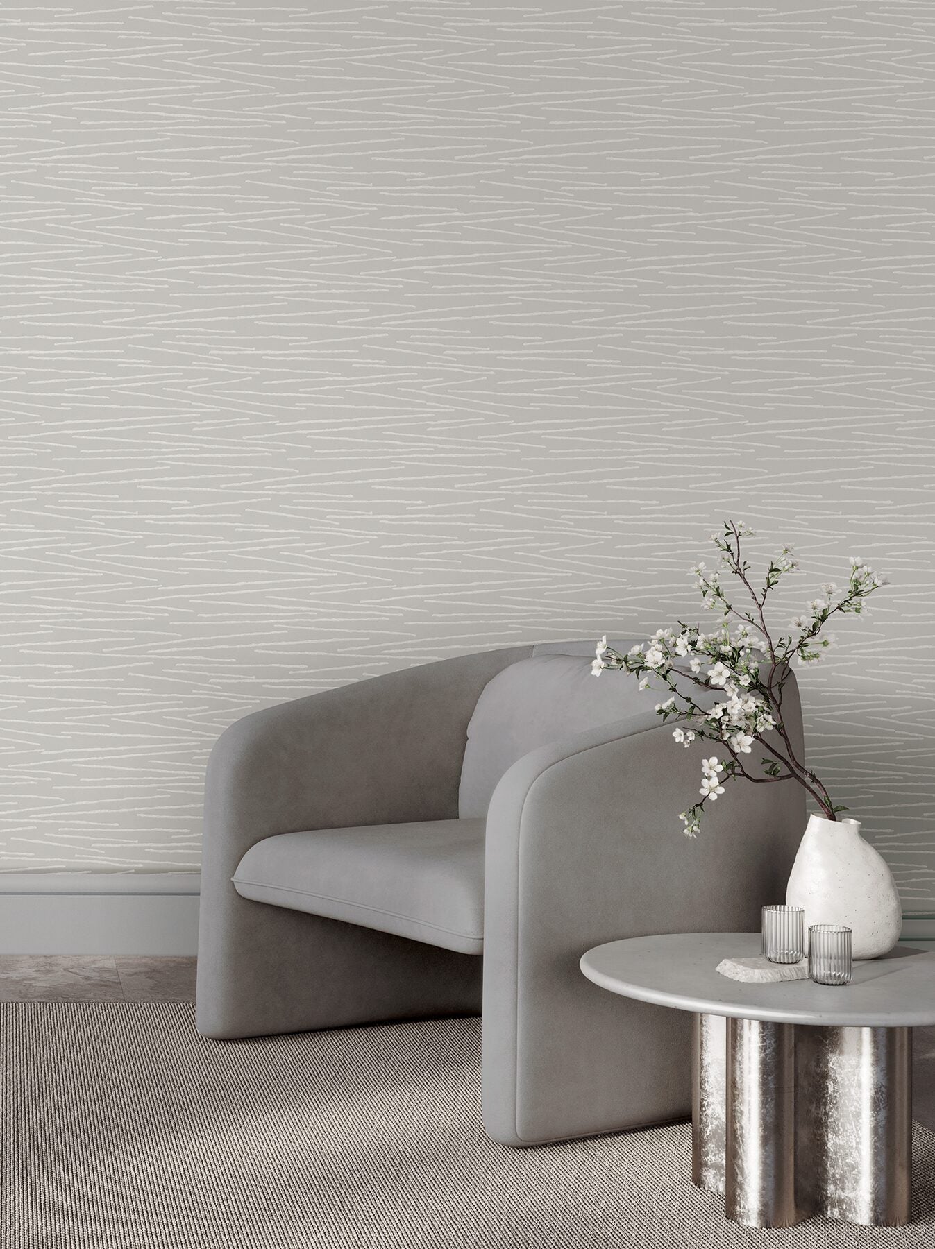 foundations-grey-striated-wallpaper-york-wallcoverings-cod0623 - York Wallcoverings Wallpaper
