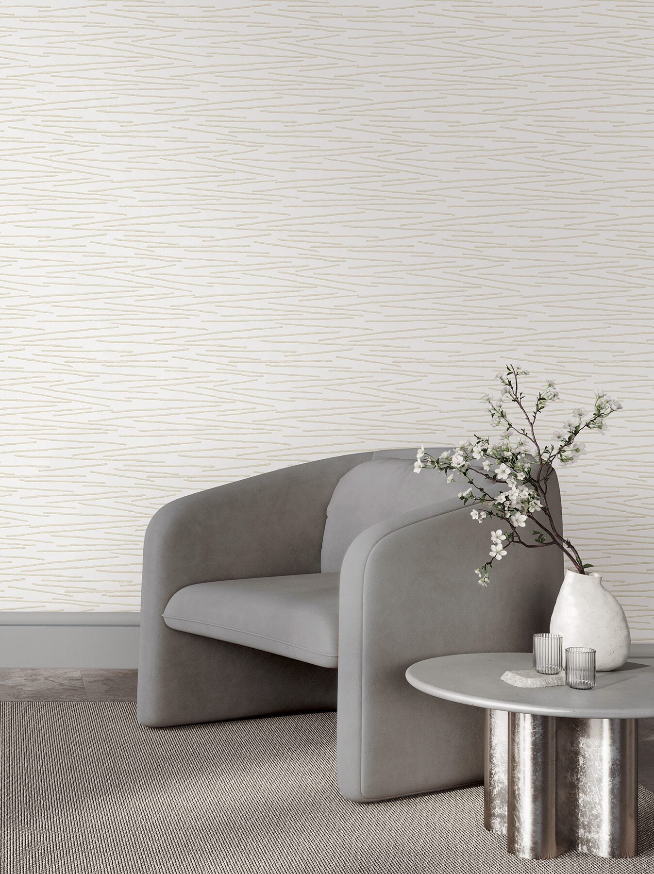 foundations-white-striated-wallpaper-york-wallcoverings-cod0627 - York Wallcoverings Wallpaper