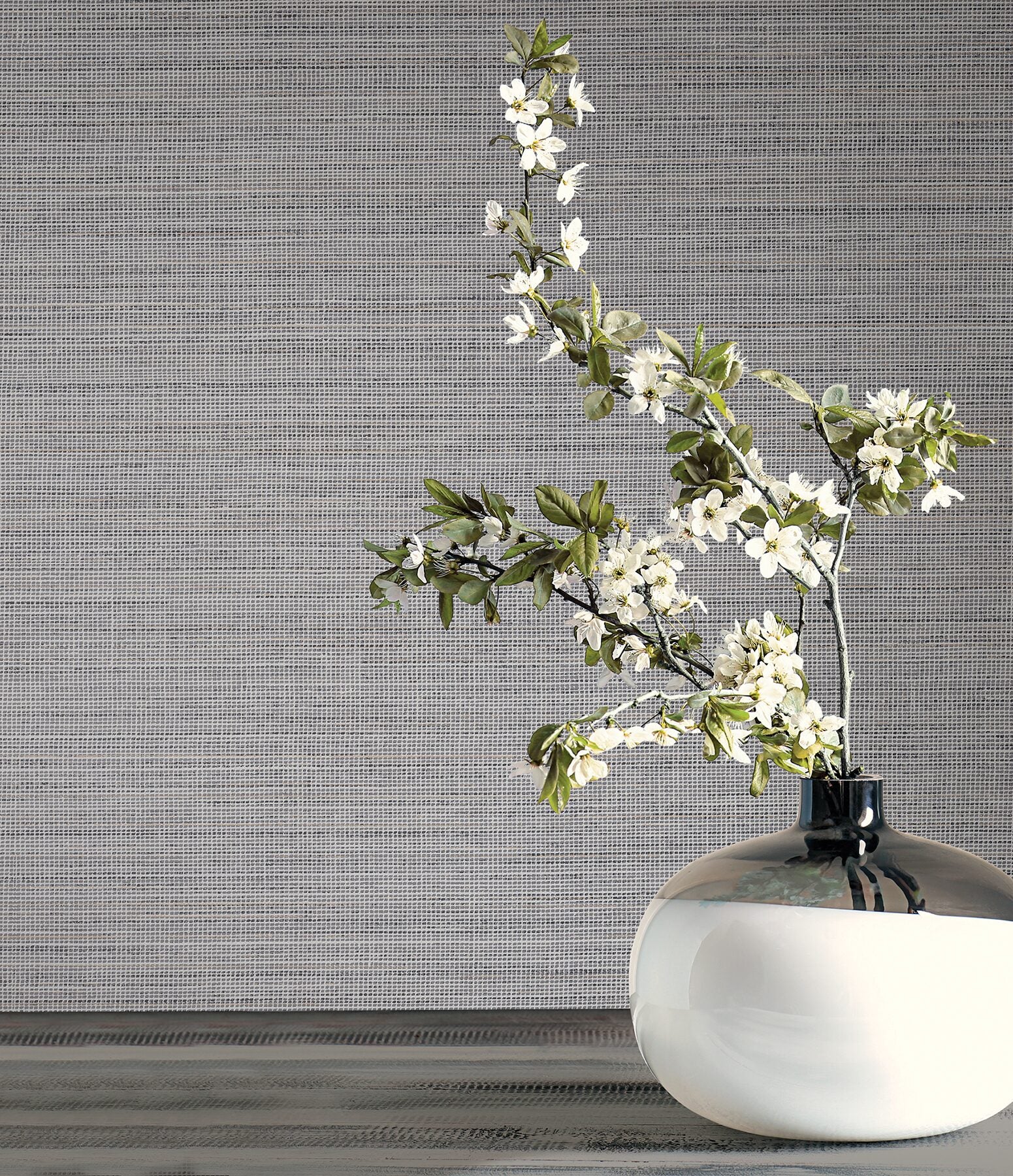 drift-weave-grey-textured-wallpaper-york-wallcoverings-cod0628 - York Wallcoverings Wallpaper