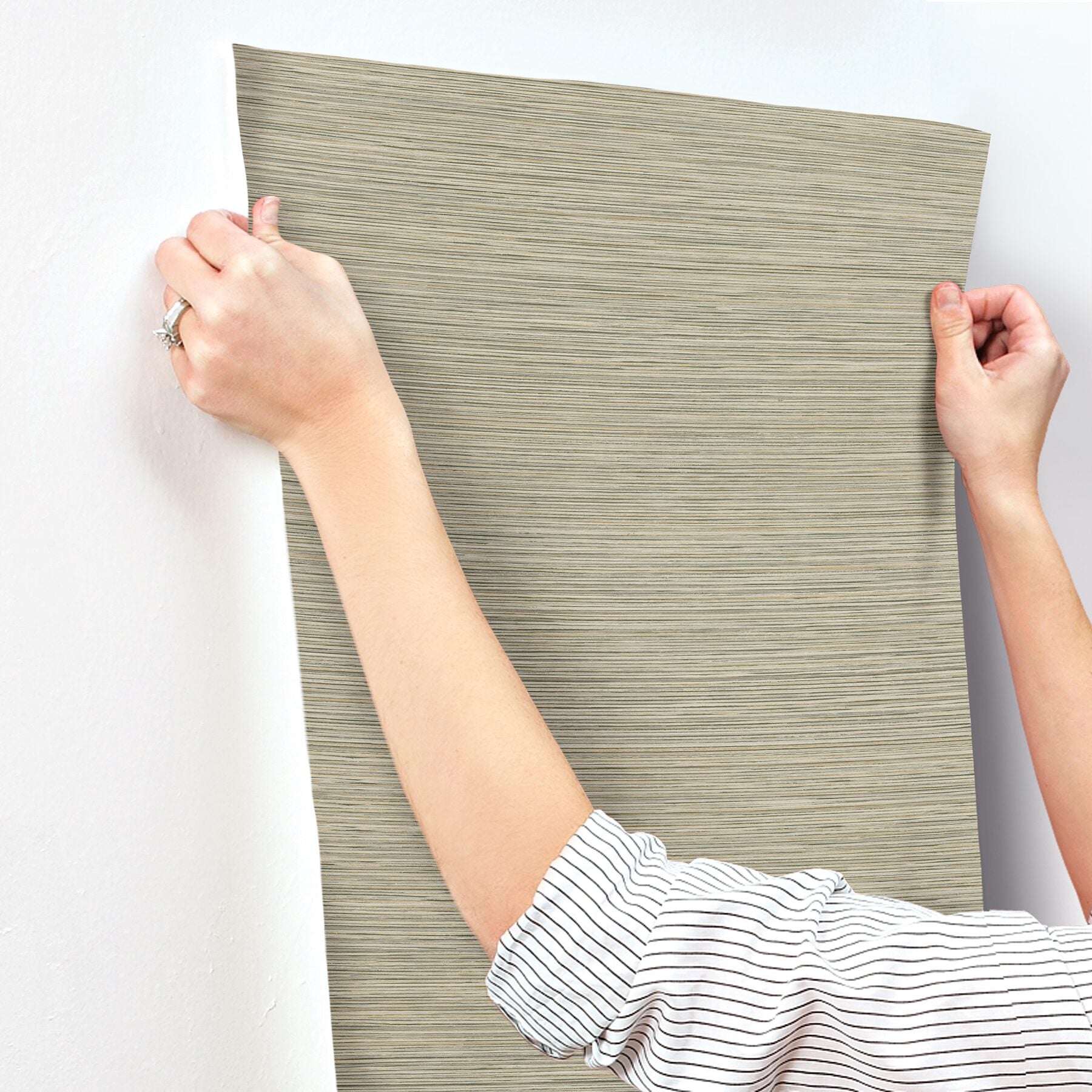 stacked-bamboo-moss-stripe-wallpaper-york-wallcoverings-cod0637n - York Wallcoverings Wallpaper