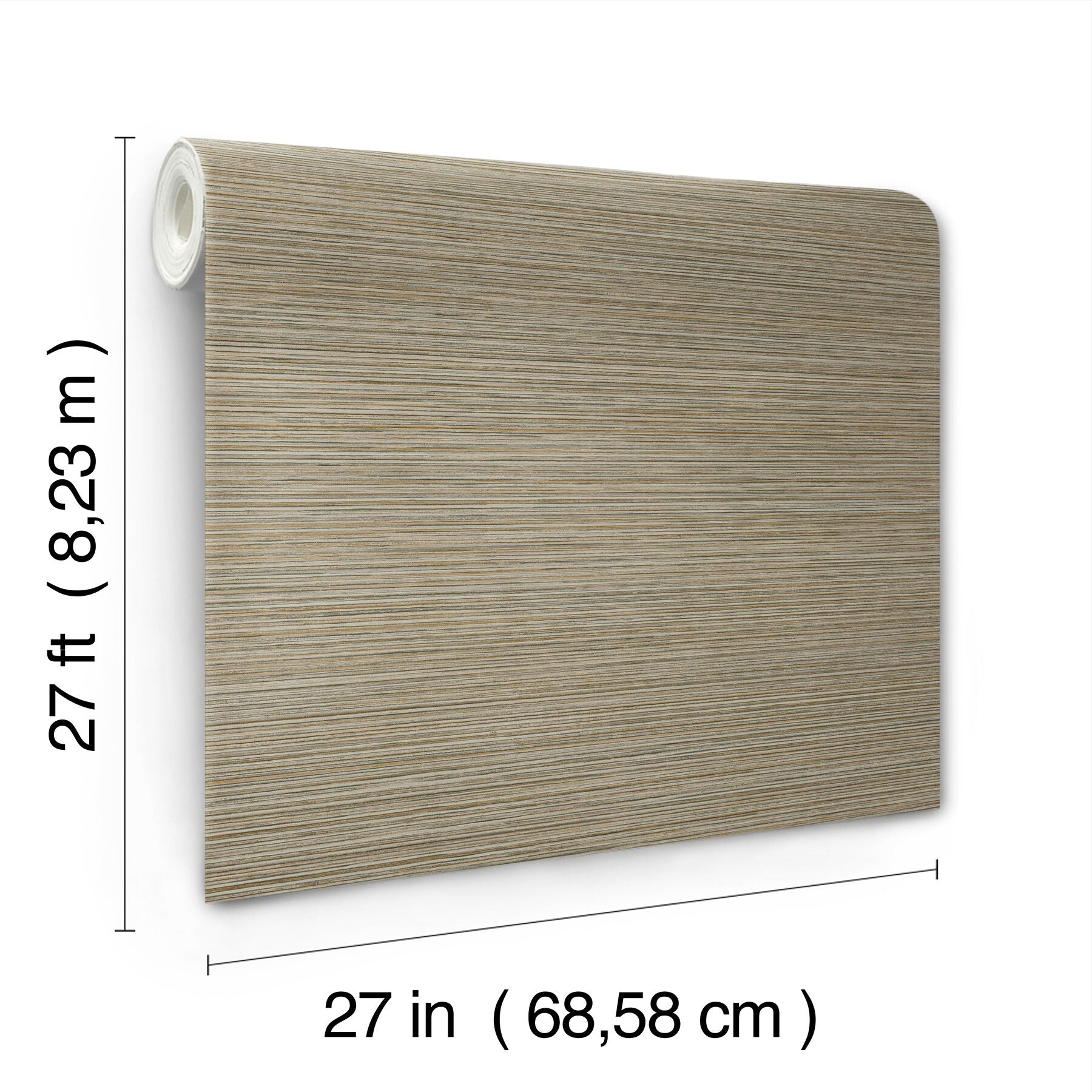 stacked-bamboo-light-brown-stripe-wallpaper-york-wallcoverings-cod0638n - York Wallcoverings Wallpaper