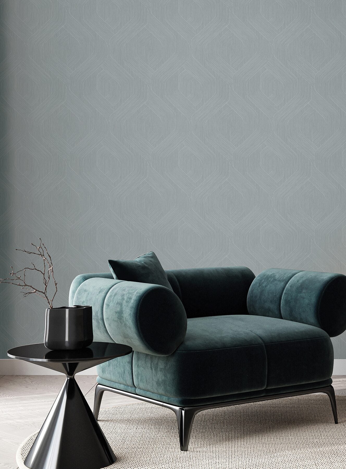 infinity-slate-ogee-wallpaper-york-wallcoverings-cod0641 - York Wallcoverings Wallpaper