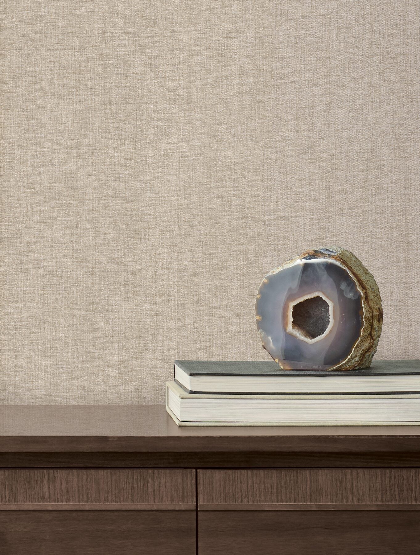 loominosity-taupe-faux-linen-wallpaper-york-wallcoverings-cod0643n - York Wallcoverings Wallpaper
