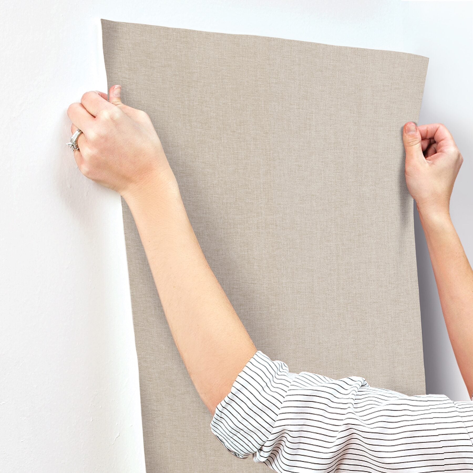 loominosity-taupe-faux-linen-wallpaper-york-wallcoverings-cod0643n - York Wallcoverings Wallpaper