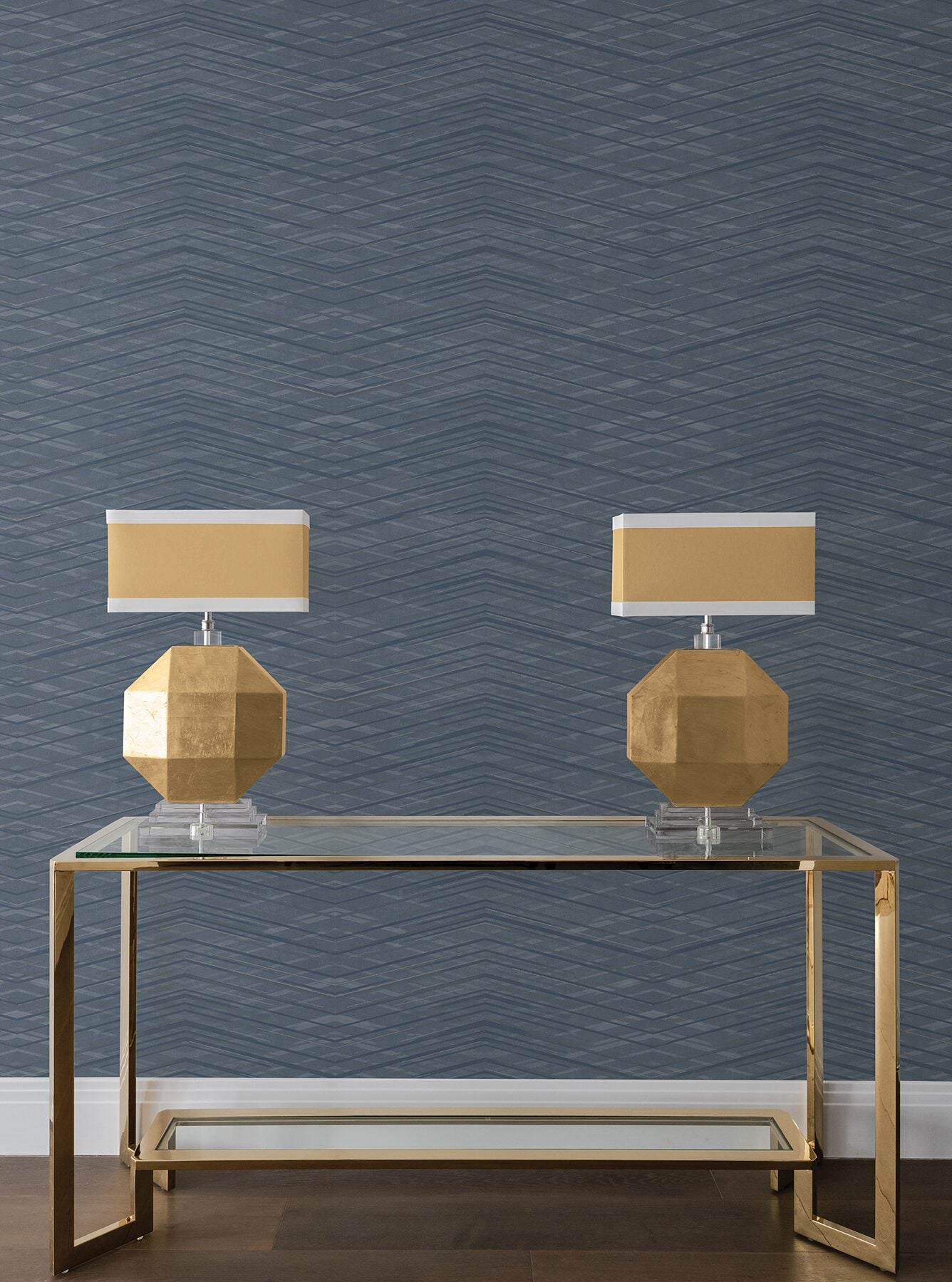 focal-point-blue-chevron-wallpaper-york-wallcoverings-cod0660 - York Wallcoverings Wallpaper