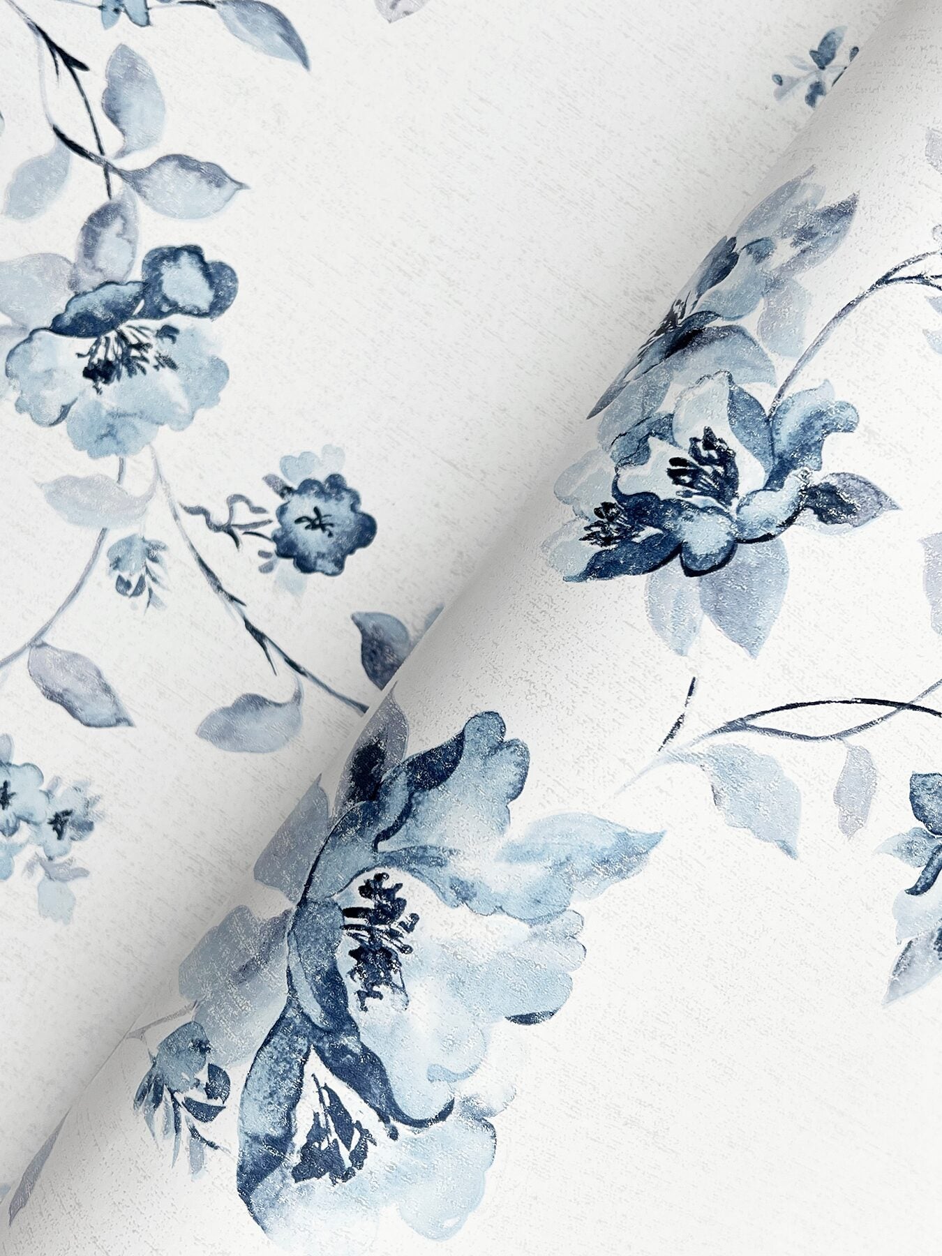 festival-floral-blue-trailing-wallpaper-york-wallcoverings-4199-24481 - York Wallcoverings Wallpaper