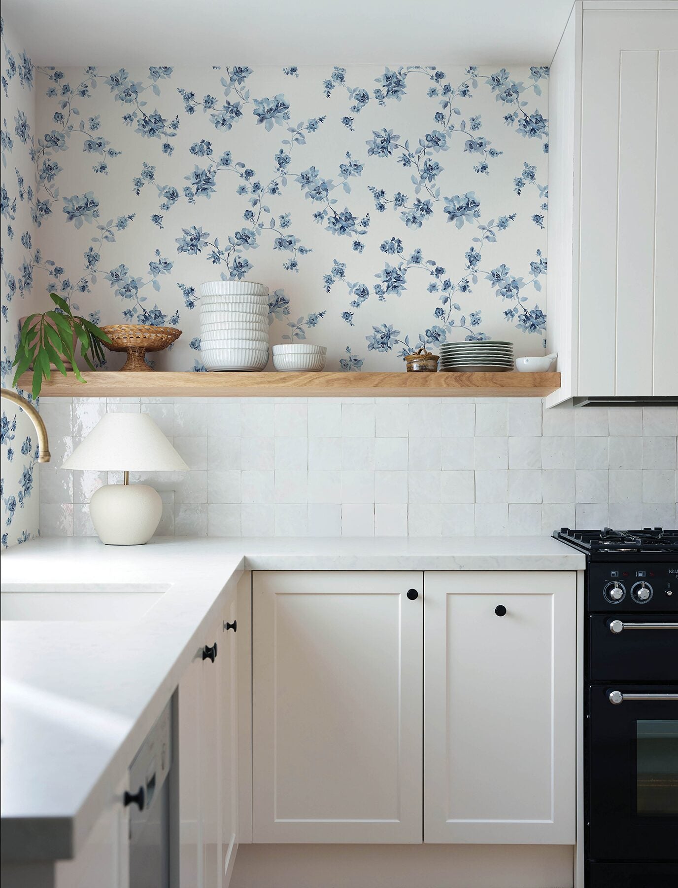festival-floral-blue-trailing-wallpaper-york-wallcoverings-4199-24481 - York Wallcoverings Wallpaper