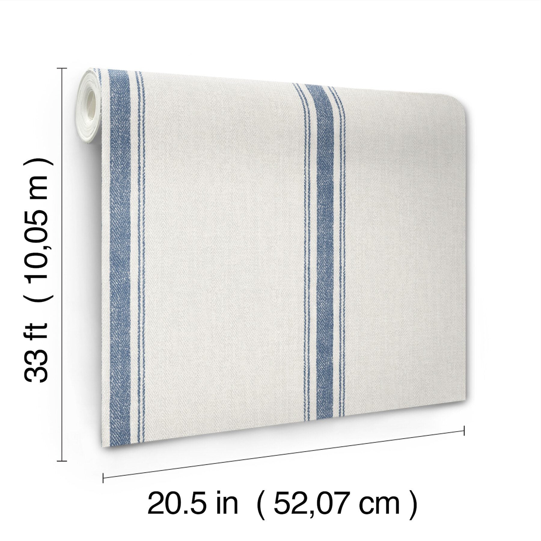 linette-blue-fabric-stripe-wallpaper-york-wallcoverings-4199-70067 - York Wallcoverings Wallpaper