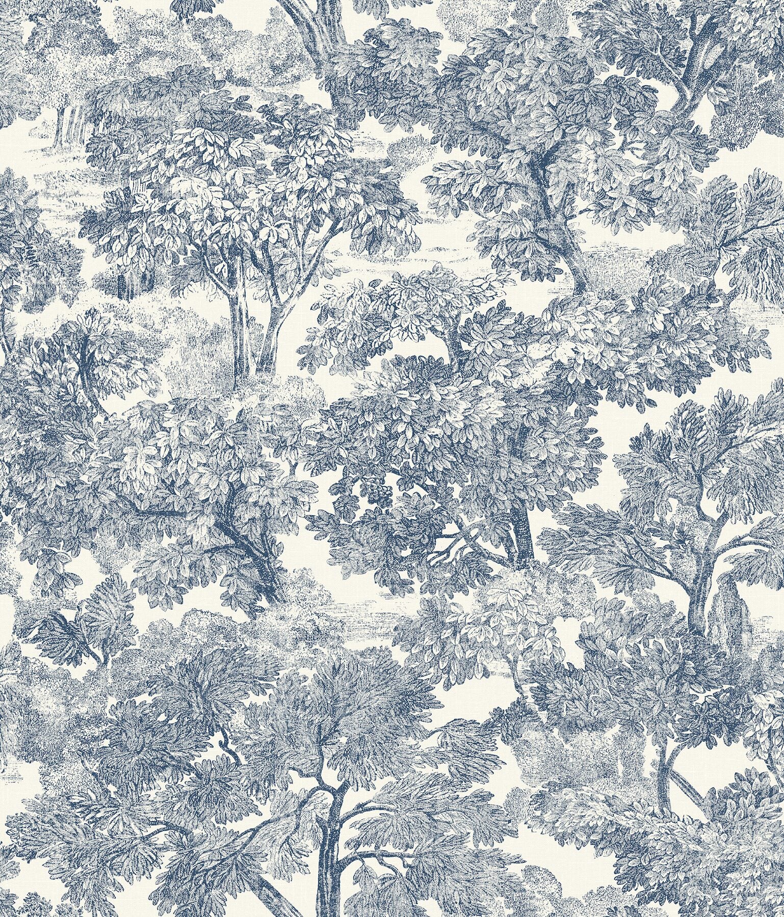spinney-blue-toile-wallpaper-york-wallcoverings-4199-72559 - York Wallcoverings Wallpaper