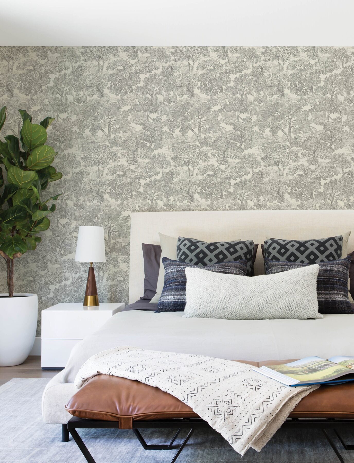 spinney-grey-toile-wallpaper-york-wallcoverings-4199-72560 - York Wallcoverings Wallpaper
