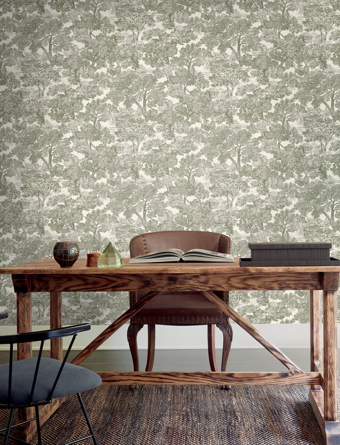 spinney-green-toile-wallpaper-york-wallcoverings-4199-72561 - York Wallcoverings Wallpaper