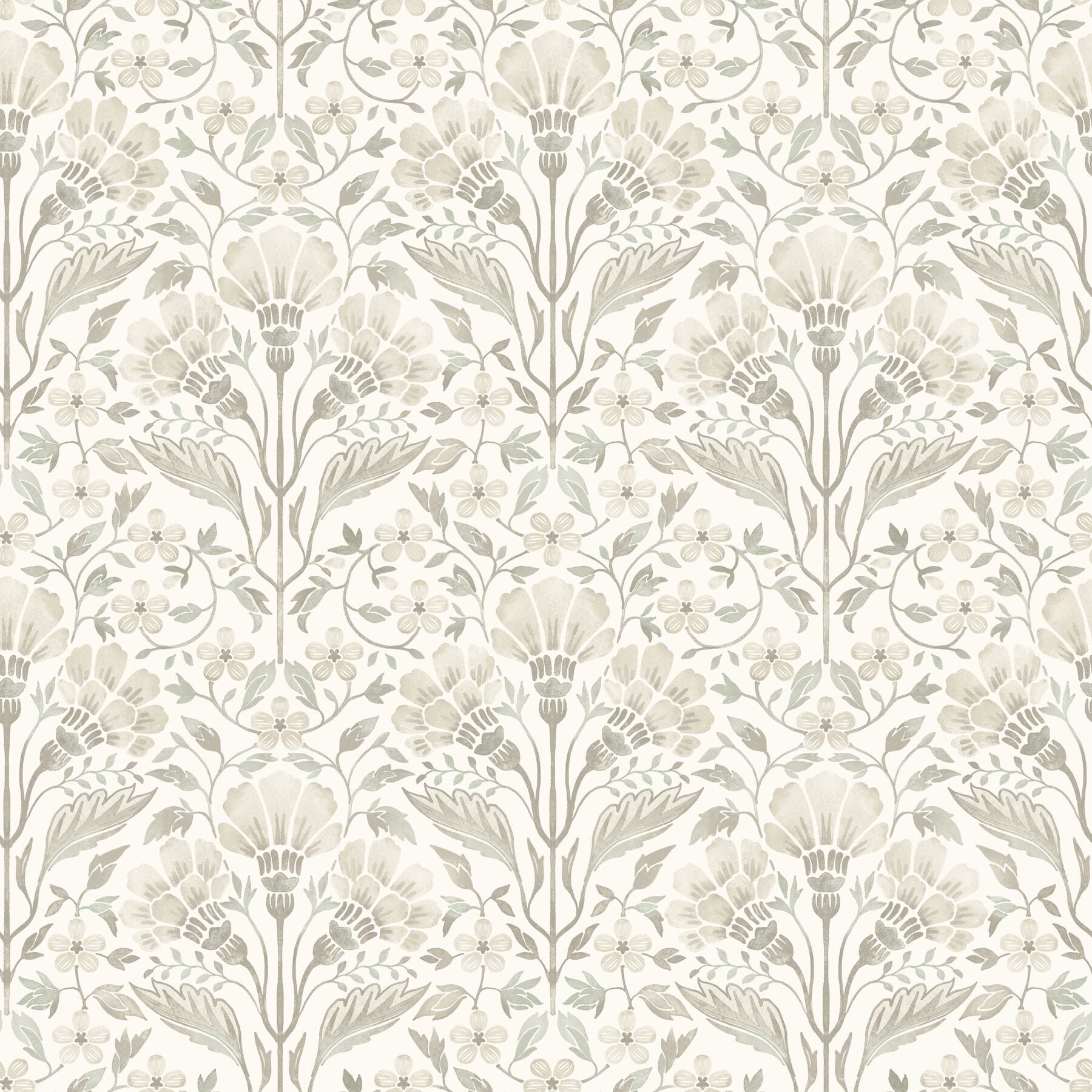 edith-neutral-floral-damask-wallpaper-york-wallcoverings-4199-83702 - York Wallcoverings Wallpaper