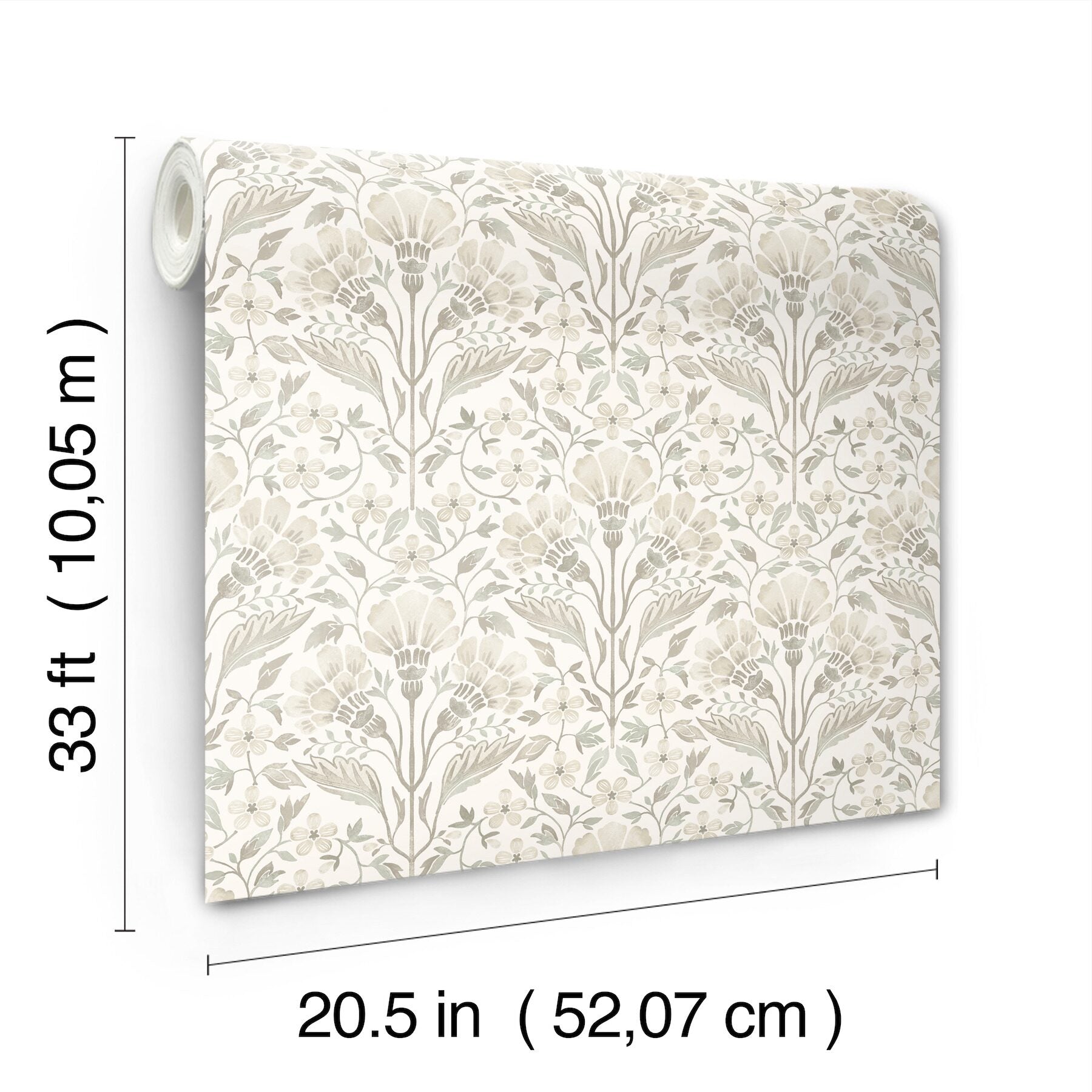 edith-neutral-floral-damask-wallpaper-york-wallcoverings-4199-83702 - York Wallcoverings Wallpaper