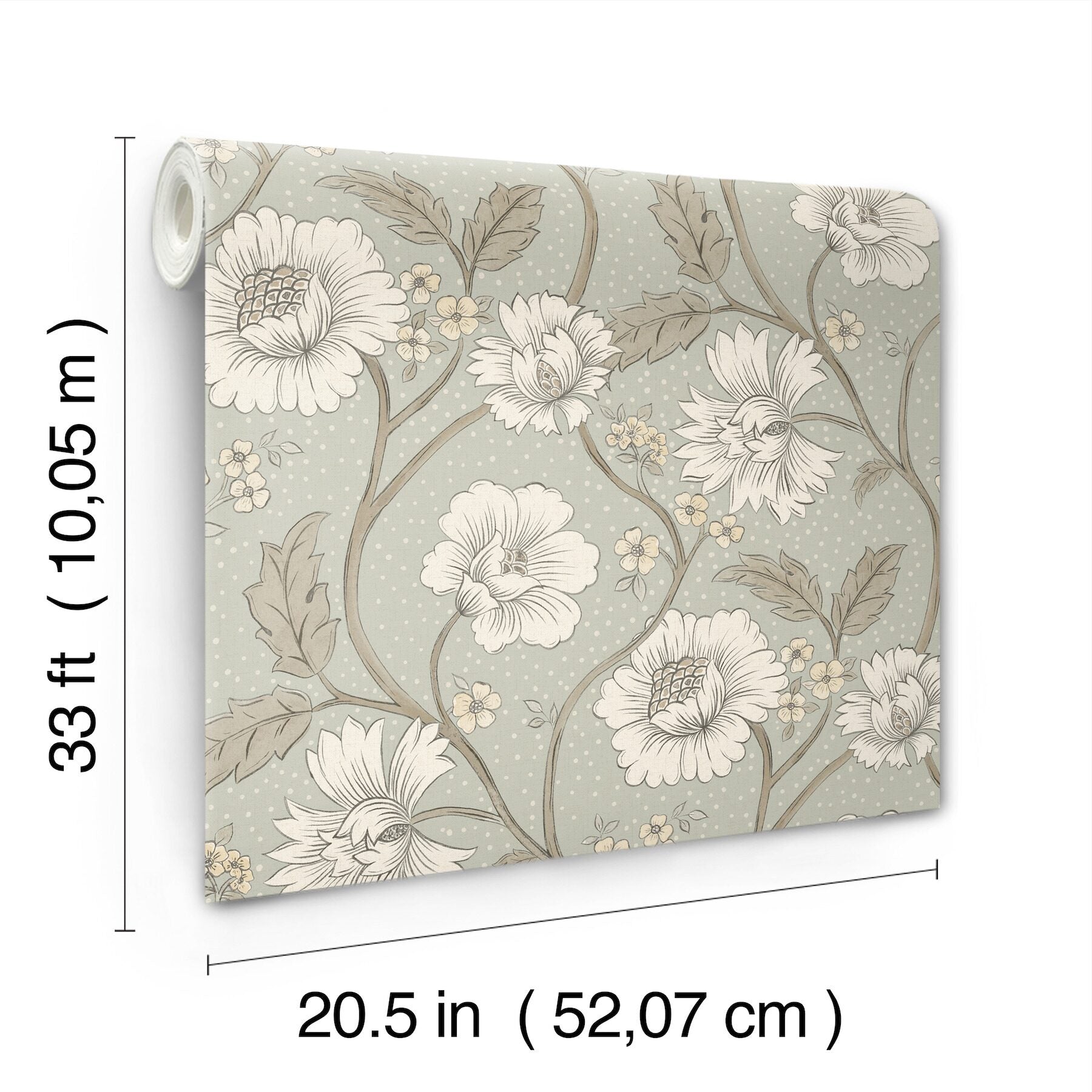 hazel-aqua-floral-trail-wallpaper-york-wallcoverings-4199-83708 - York Wallcoverings Wallpaper