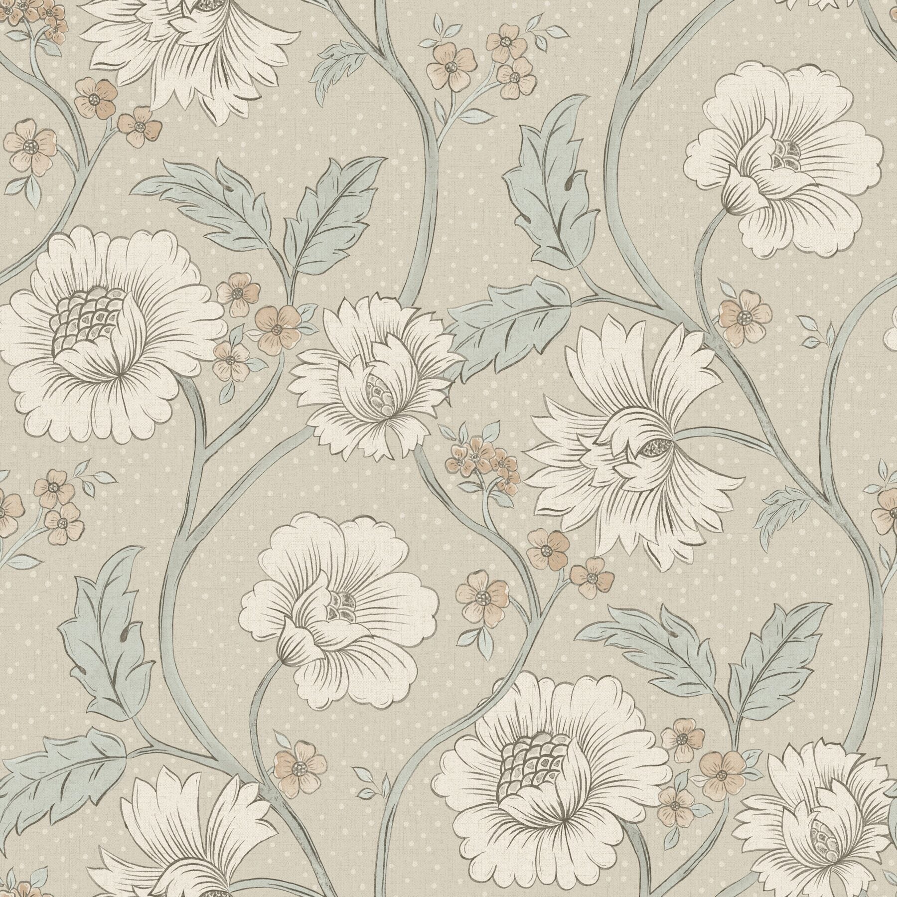 hazel-taupe-floral-trail-wallpaper-york-wallcoverings-4199-83709 - York Wallcoverings Wallpaper