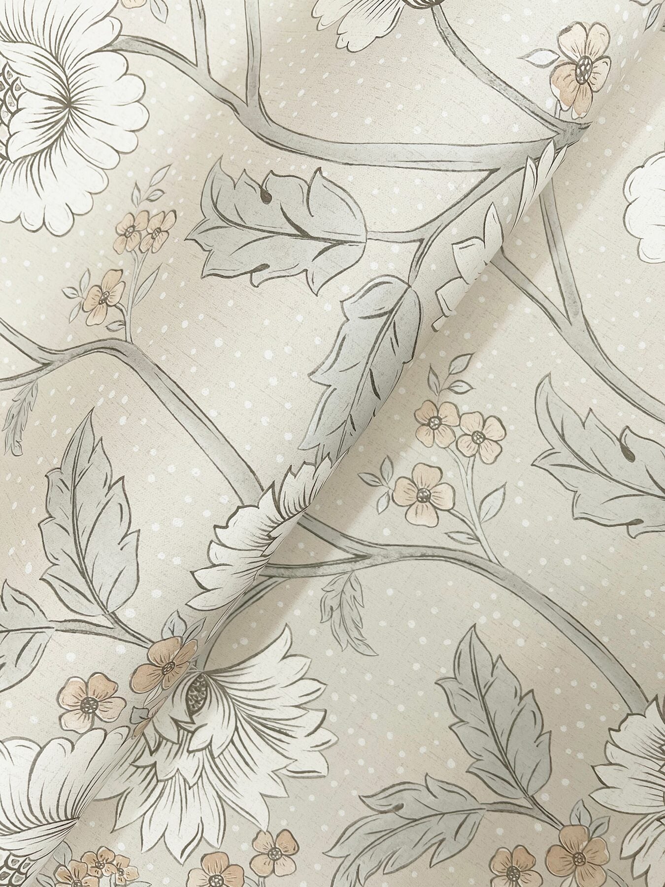 hazel-taupe-floral-trail-wallpaper-york-wallcoverings-4199-83709 - York Wallcoverings Wallpaper