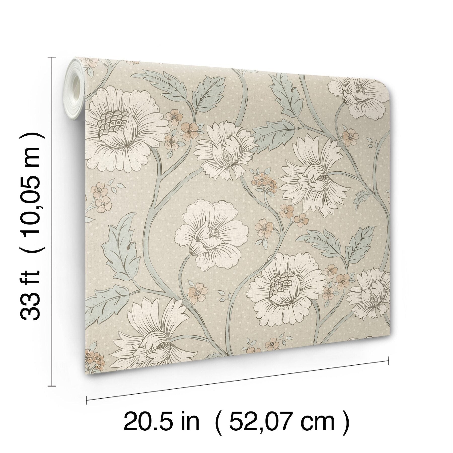 hazel-taupe-floral-trail-wallpaper-york-wallcoverings-4199-83709 - York Wallcoverings Wallpaper