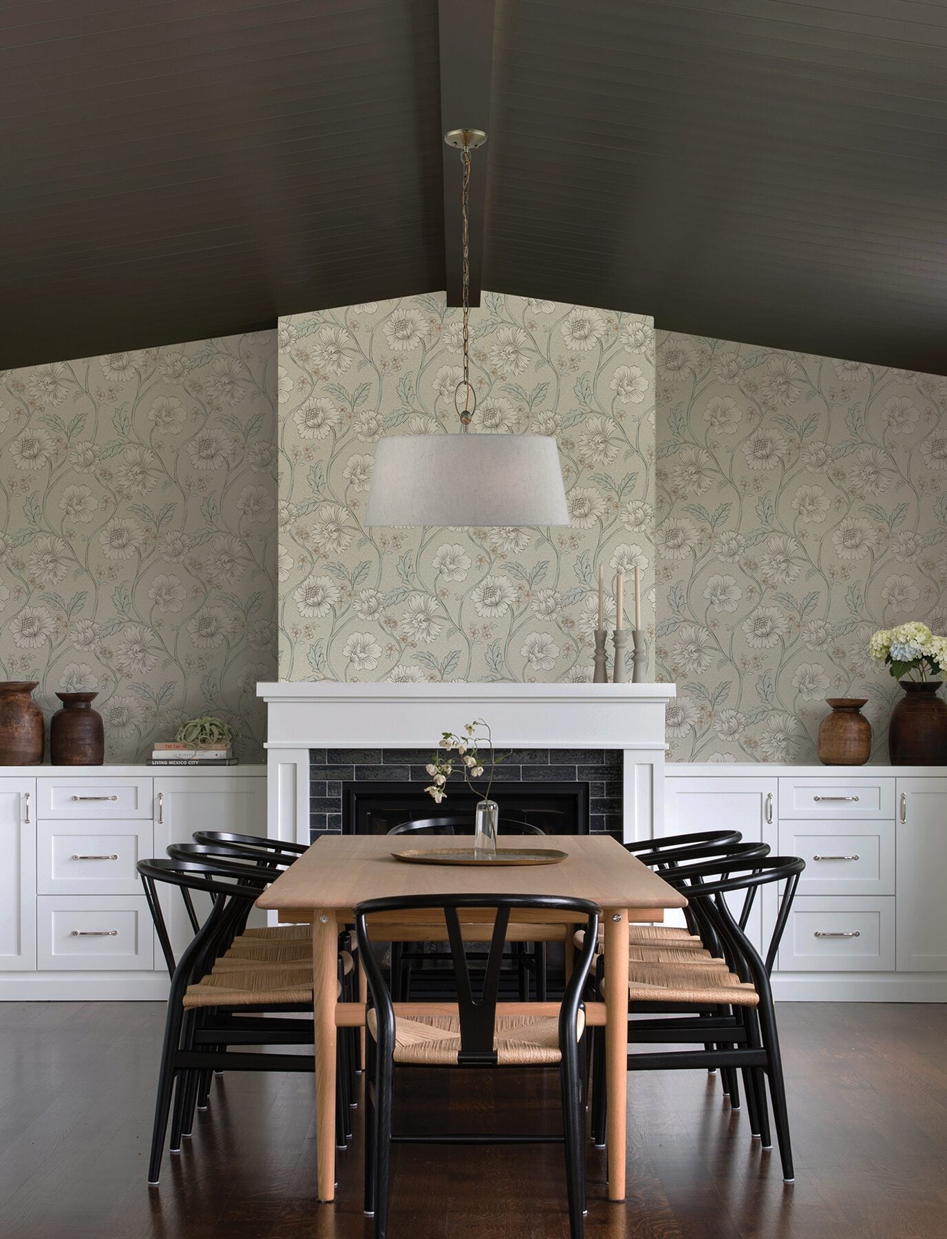 hazel-taupe-floral-trail-wallpaper-york-wallcoverings-4199-83709 - York Wallcoverings Wallpaper