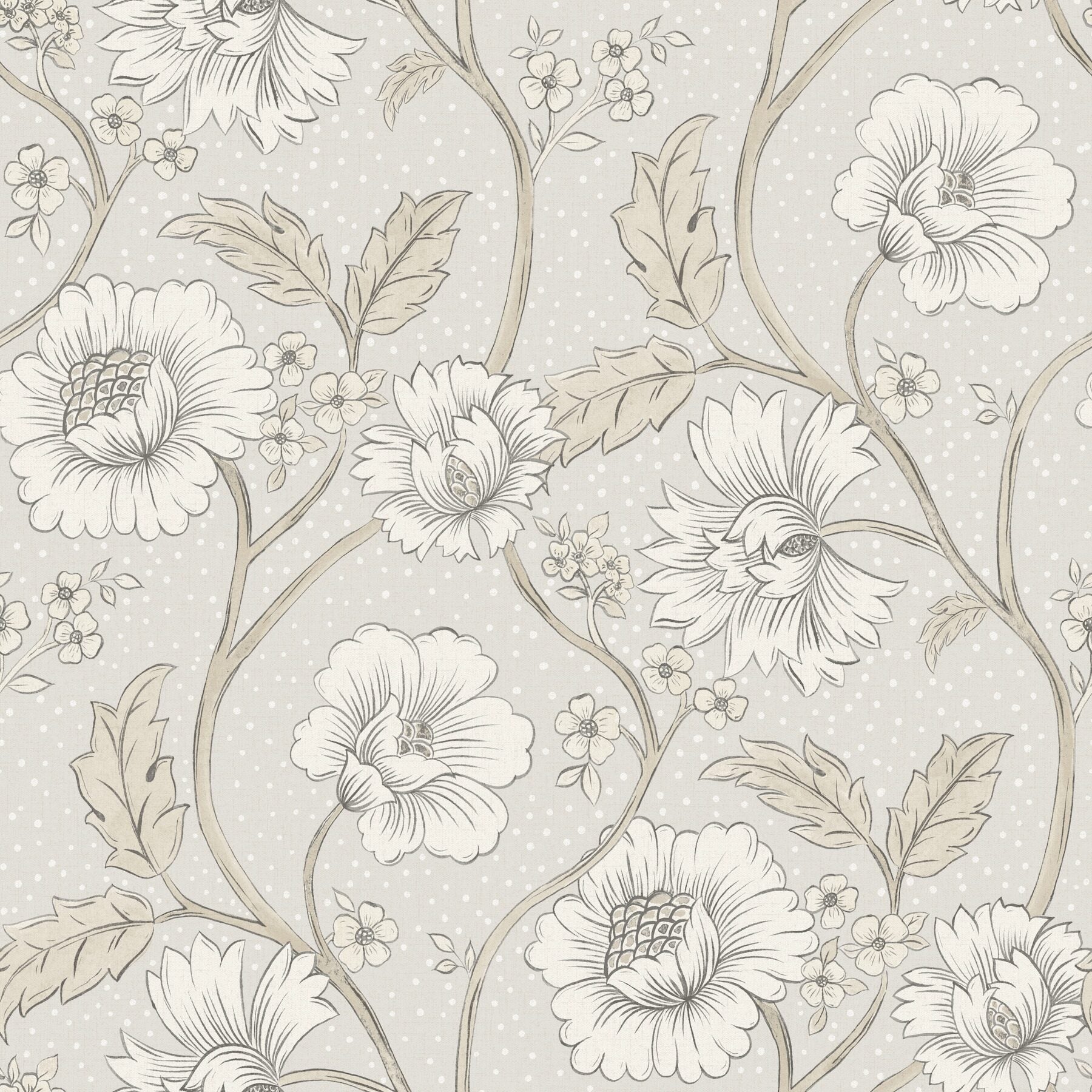 hazel-grey-floral-trail-wallpaper-york-wallcoverings-4199-83711 - York Wallcoverings Wallpaper