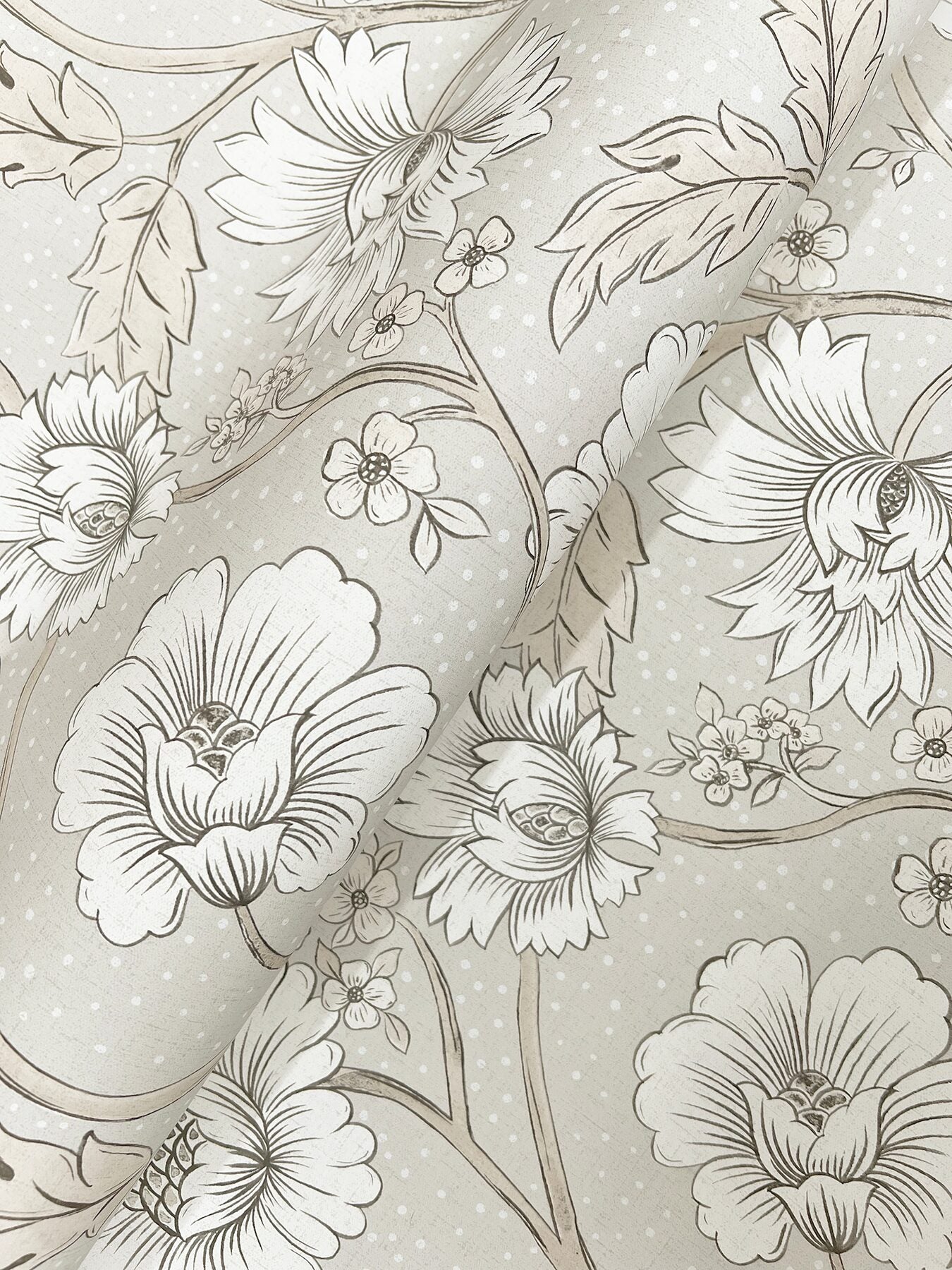 hazel-grey-floral-trail-wallpaper-york-wallcoverings-4199-83711 - York Wallcoverings Wallpaper
