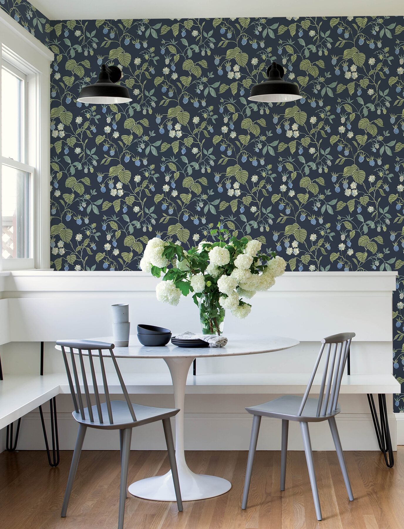 mercy-navy-berry-vines-wallpaper-york-wallcoverings-4199-83714 - York Wallcoverings Wallpaper