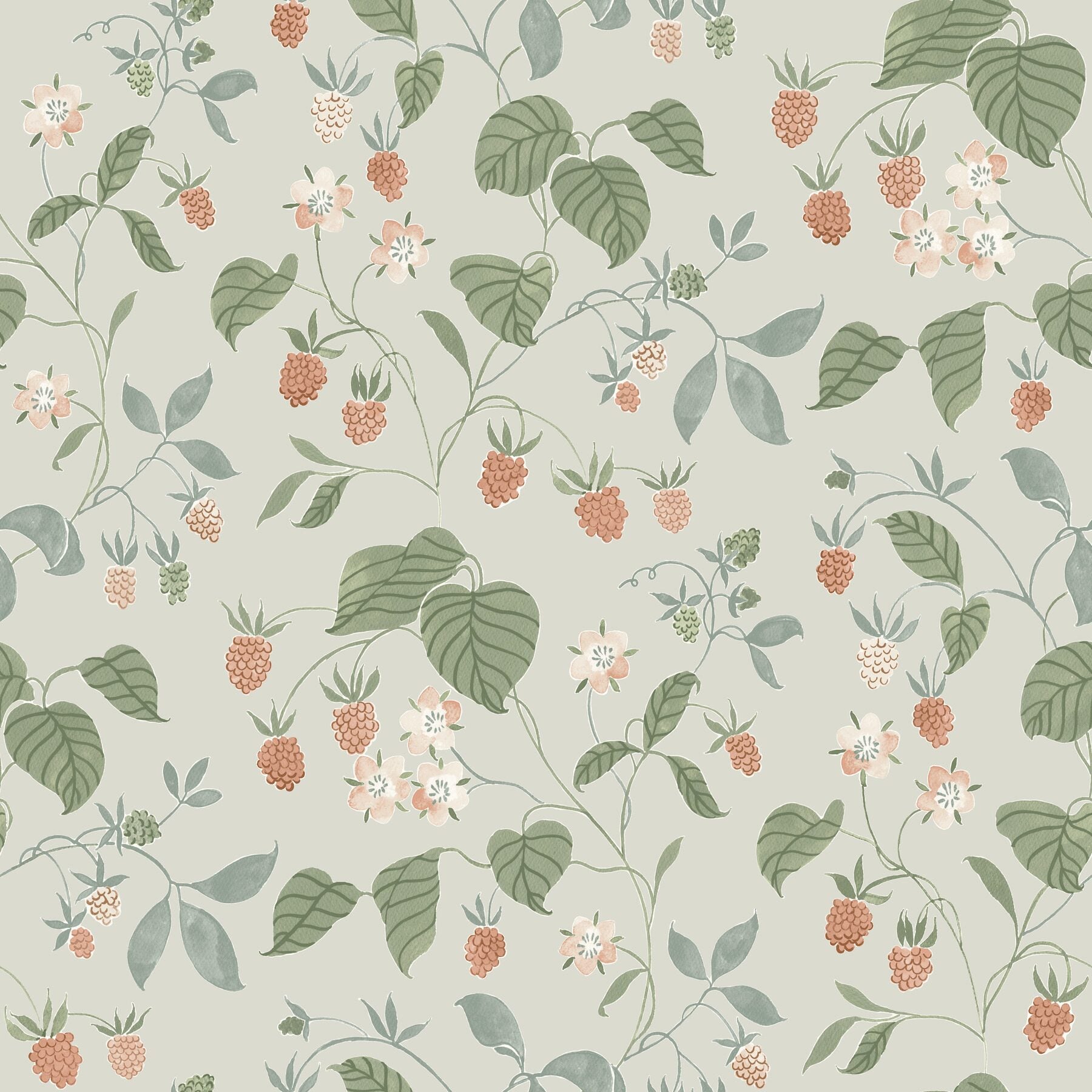 mercy-aqua-berry-vines-wallpaper-york-wallcoverings-4199-83716 - York Wallcoverings Wallpaper
