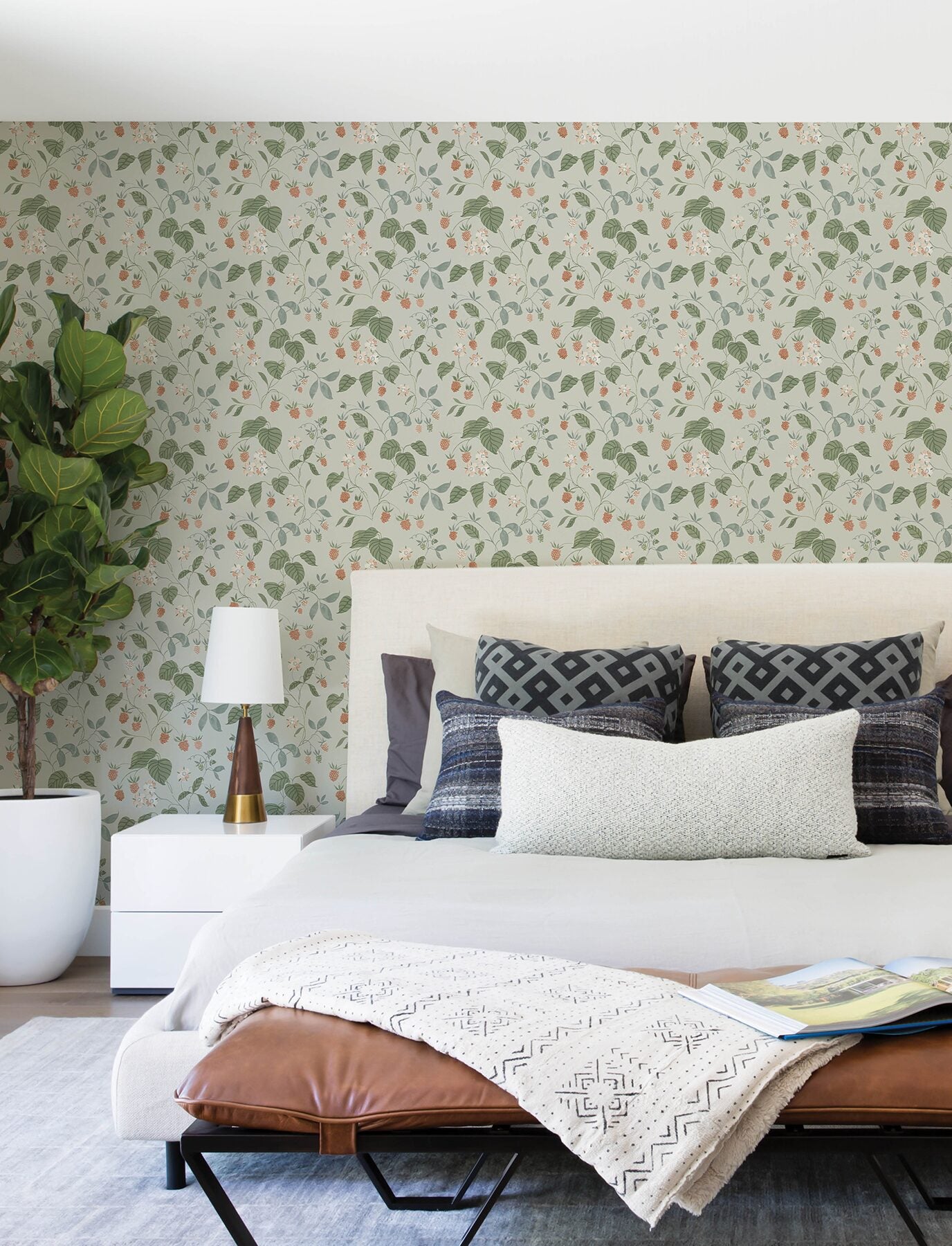mercy-aqua-berry-vines-wallpaper-york-wallcoverings-4199-83716 - York Wallcoverings Wallpaper