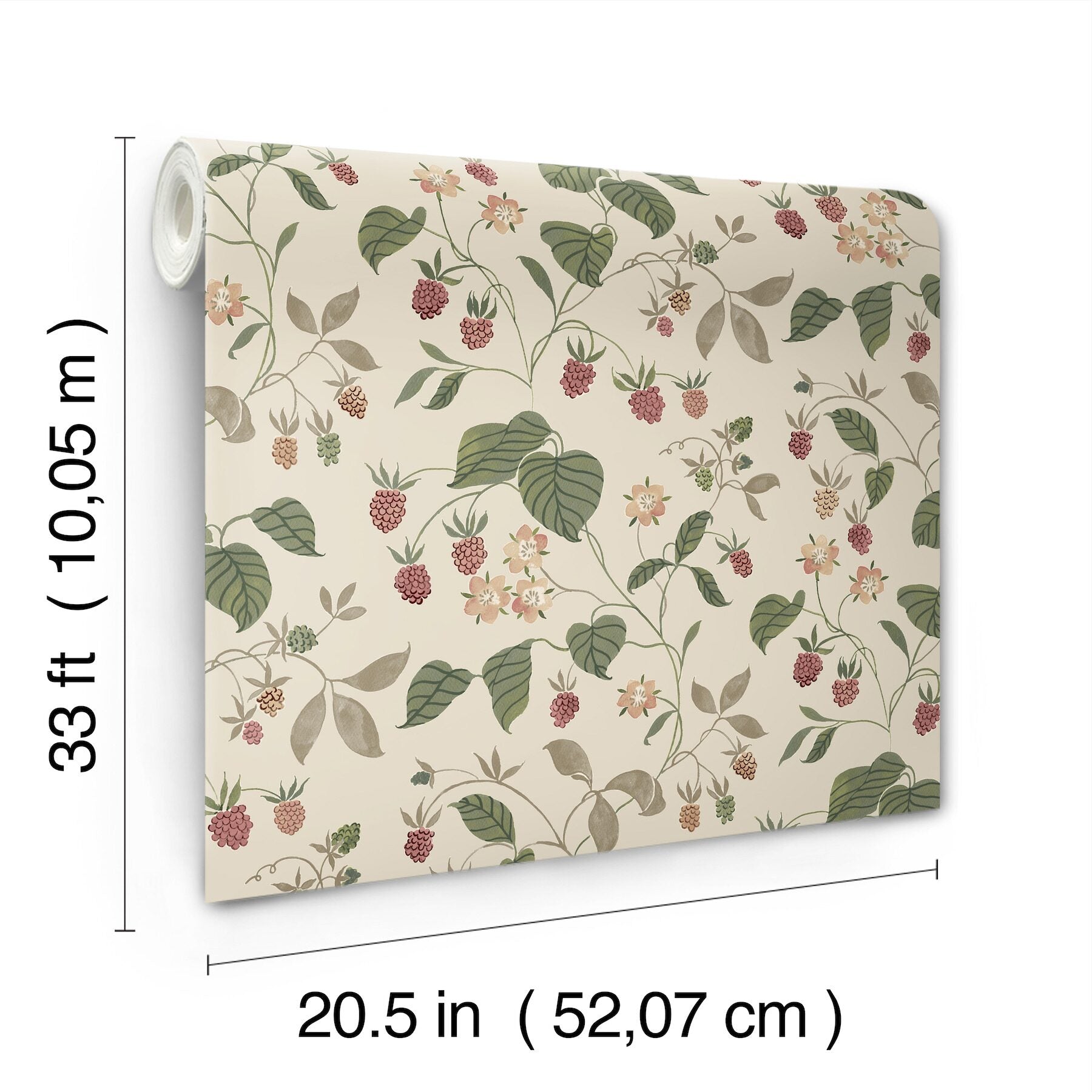 mercy-taupe-berry-vines-wallpaper-york-wallcoverings-4199-83717 - York Wallcoverings Wallpaper