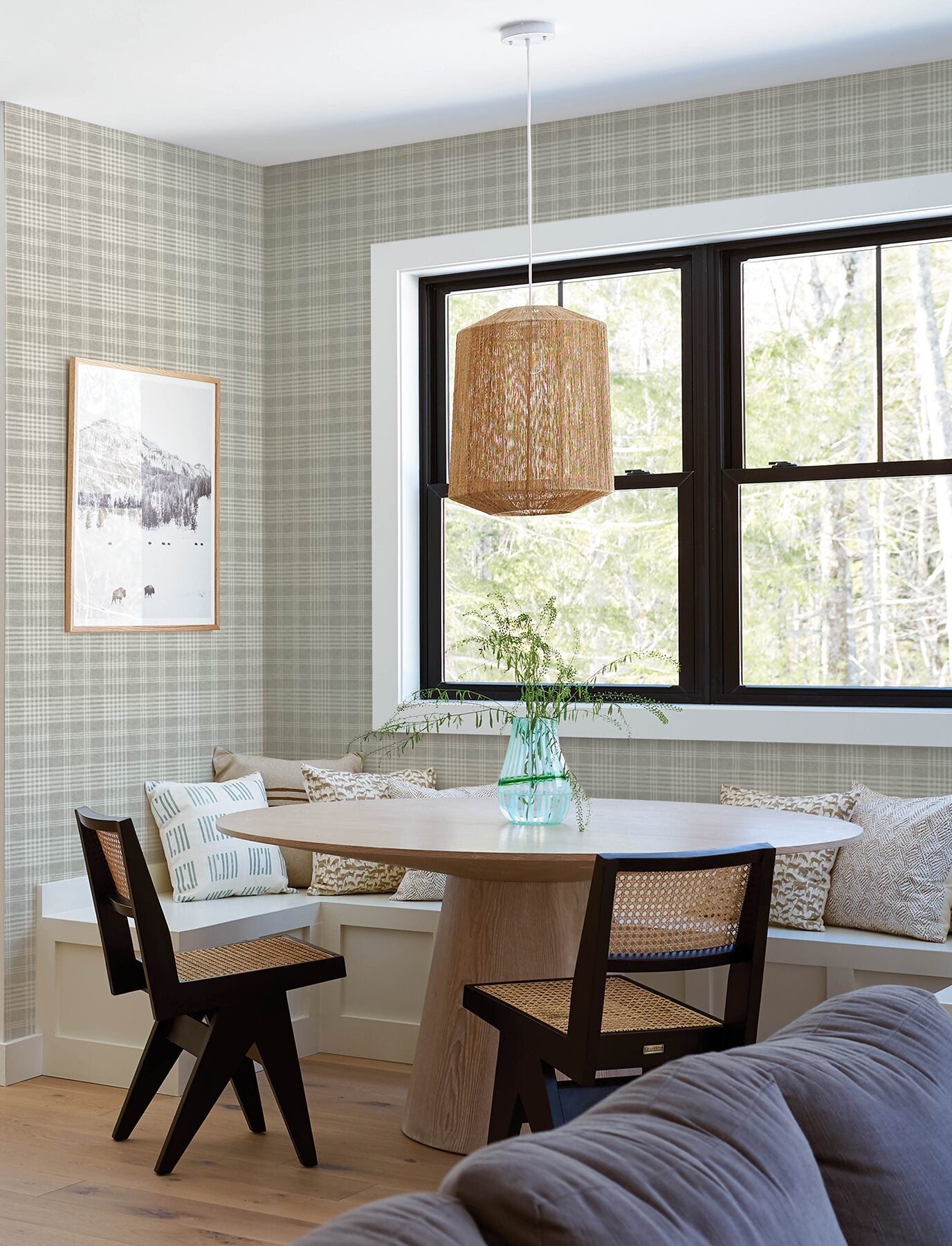 perry-grey-plaid-wallpaper-york-wallcoverings-4199-83733 - York Wallcoverings Wallpaper