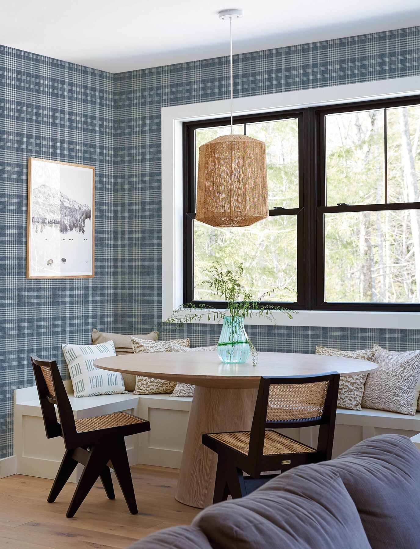 perry-dark-blue-plaid-wallpaper-york-wallcoverings-4199-83736 - York Wallcoverings Wallpaper