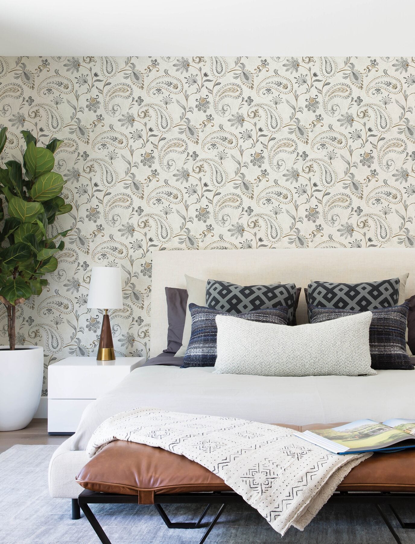 darlene-slate-jacobean-wallpaper-york-wallcoverings-4199-83745 - York Wallcoverings Wallpaper