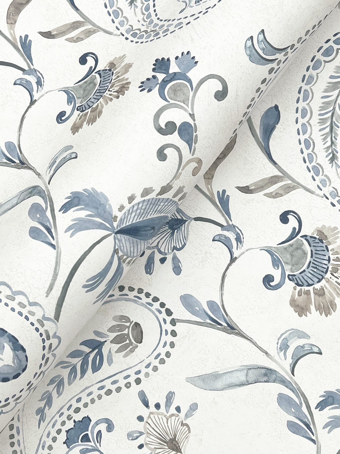 darlene-blue-jacobean-wallpaper-york-wallcoverings-4199-83748 - York Wallcoverings Wallpaper