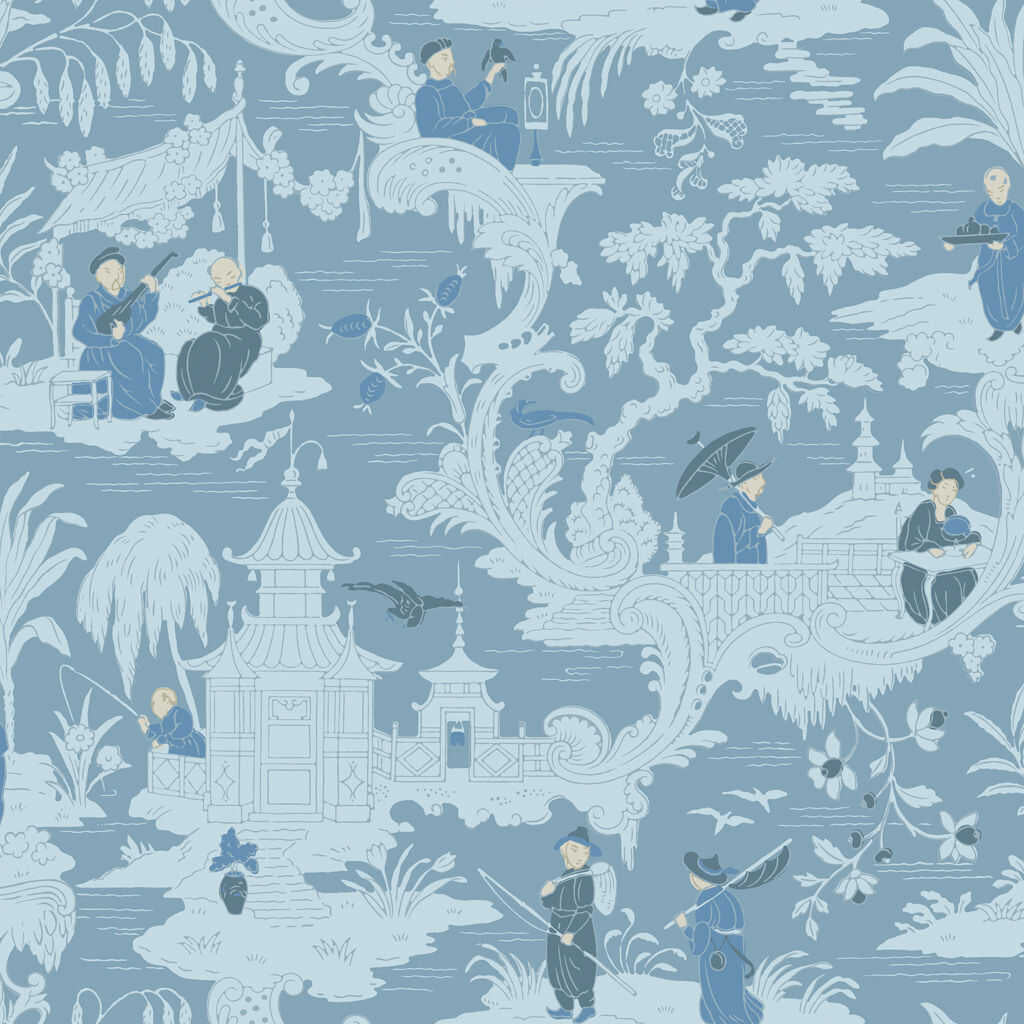 Chinese Toile - Blue - COLE & SON Wallpaper