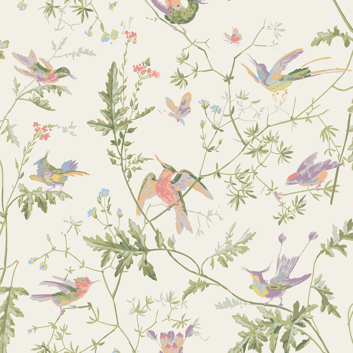 Hummingbirds - Soft Multi-Colour - Cole & Son Wallpaper