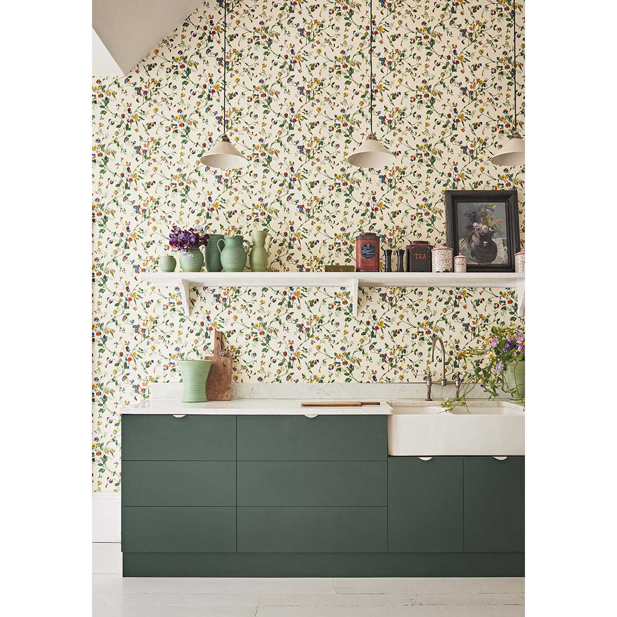 Sweet Pea - Yellow - COLE & SON Wallpaper