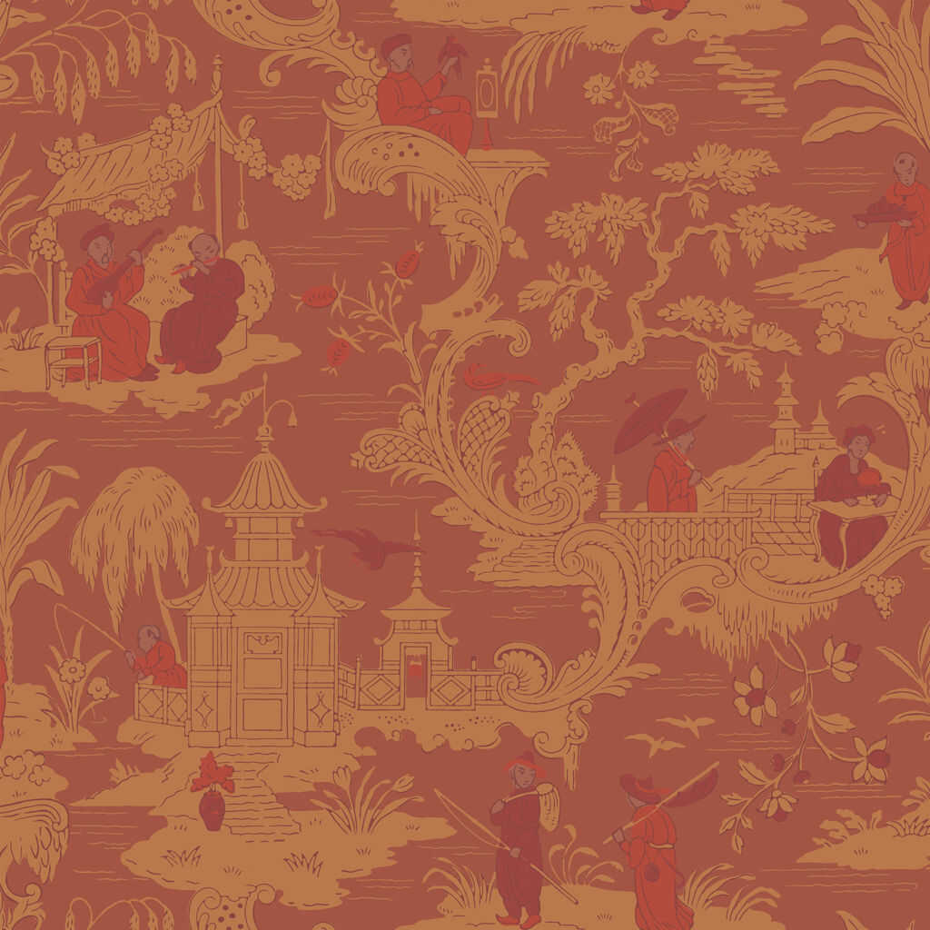 Chinese Toile - Red - COLE & SON Wallpaper