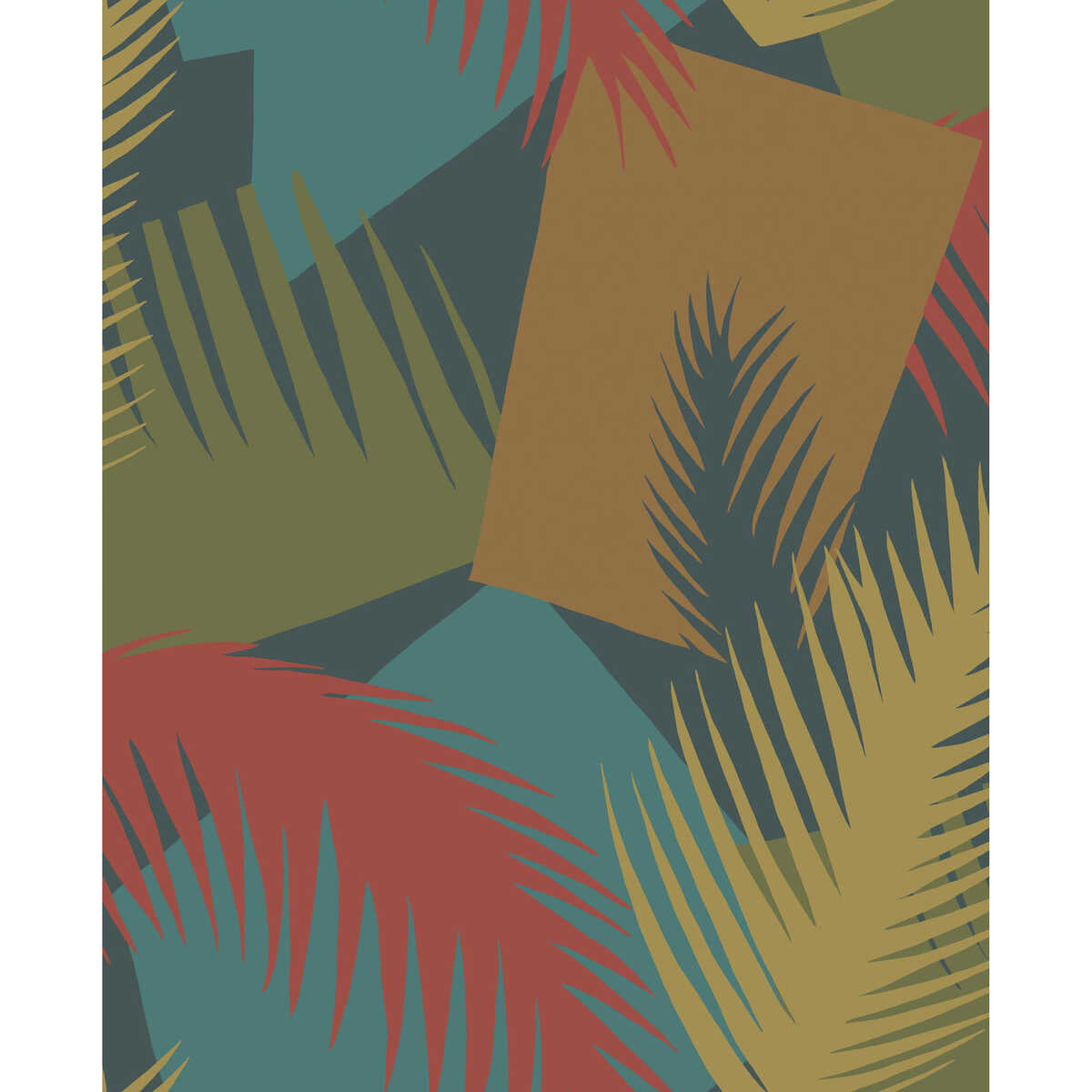 Deco Palm - Red And Blue - COLE & SON Wallpaper