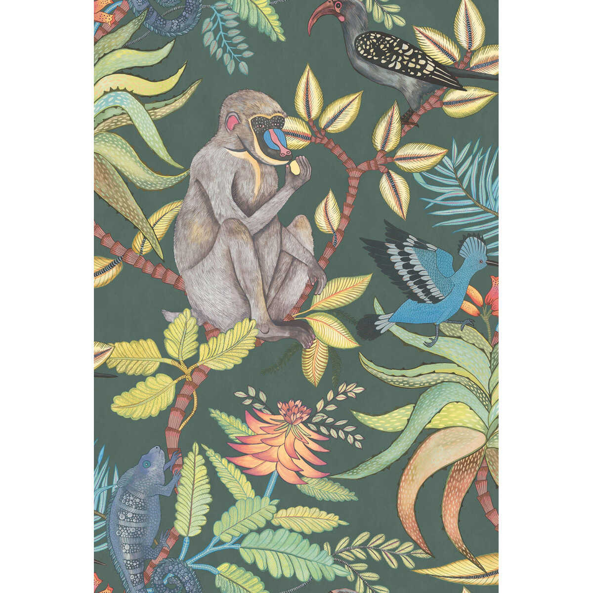 Savuti - Dark Petrol Multi - COLE & SON Wallpaper