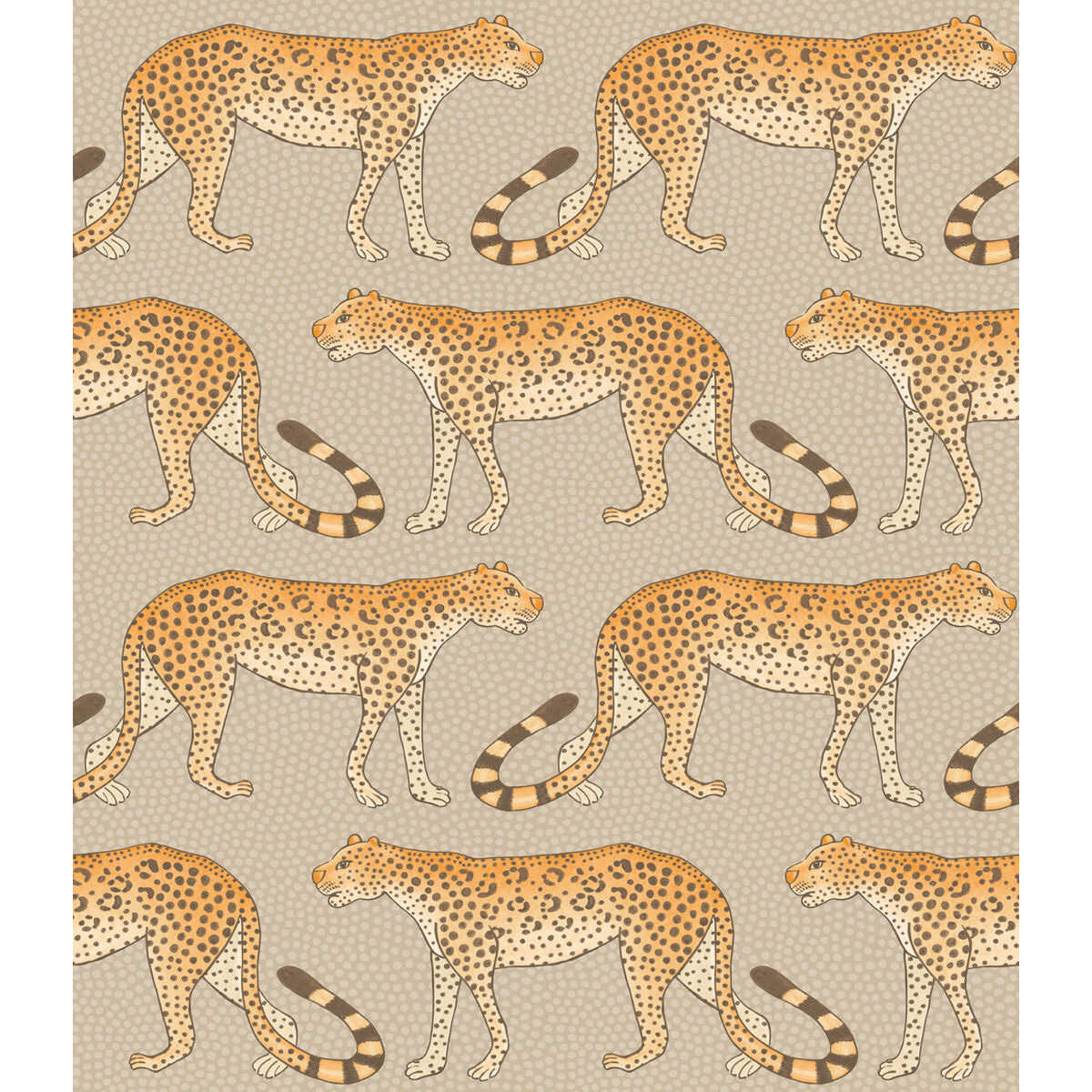 Leopard Walk - Stone & Orange - COLE & SON Wallpaper