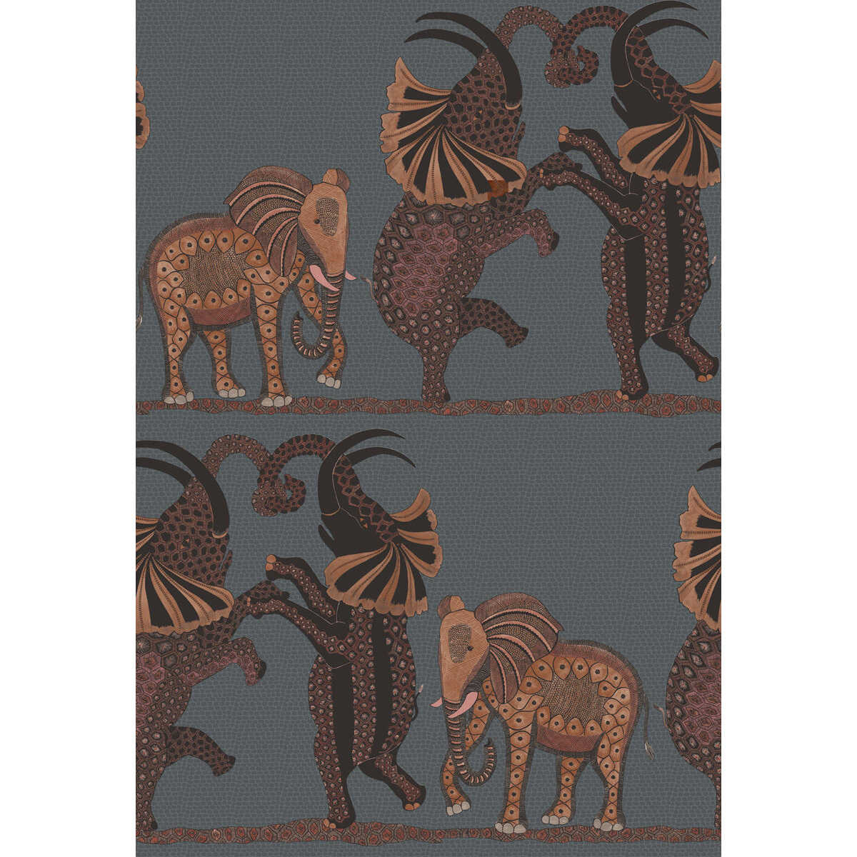 Safari Dance - Charcoal & Reds - COLE & SON Wallpaper