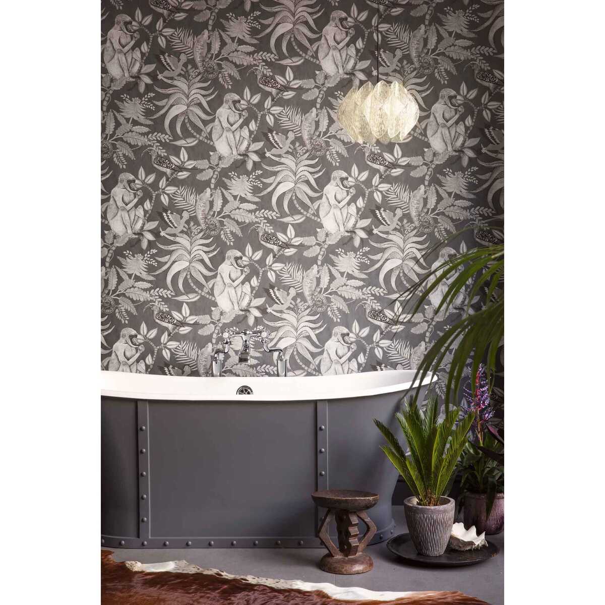 Savuti - Charcoal - COLE & SON Wallpaper