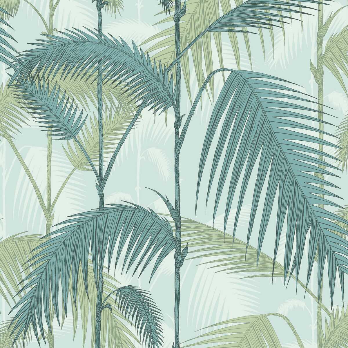 Palm Jungle - Print Room Blue/Mint - Cole & Son Wallpaper
