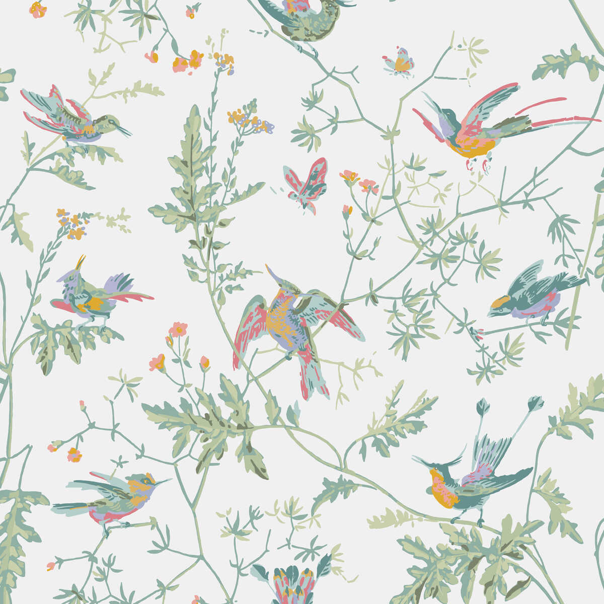 Hummingbirds - Pastel - COLE & SON Wallpaper