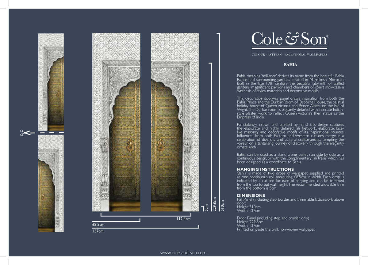 Bahia - Gold & Stone - COLE & SON Wallpaper