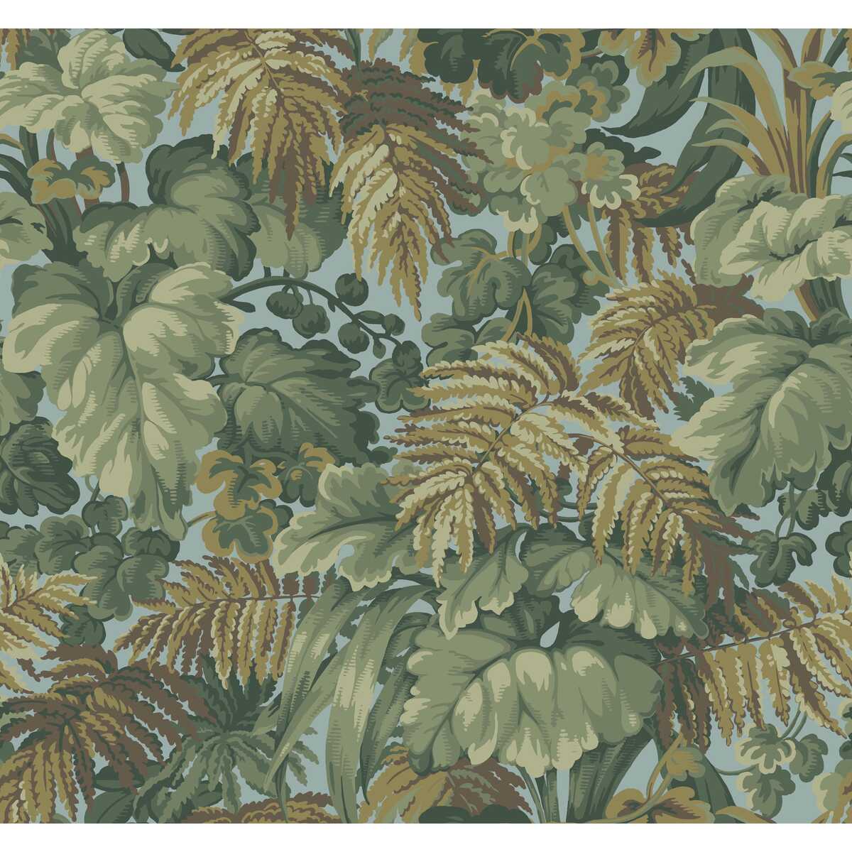 Royal Fernery - Khaki & Print Room Blue - COLE & SON Wallpaper