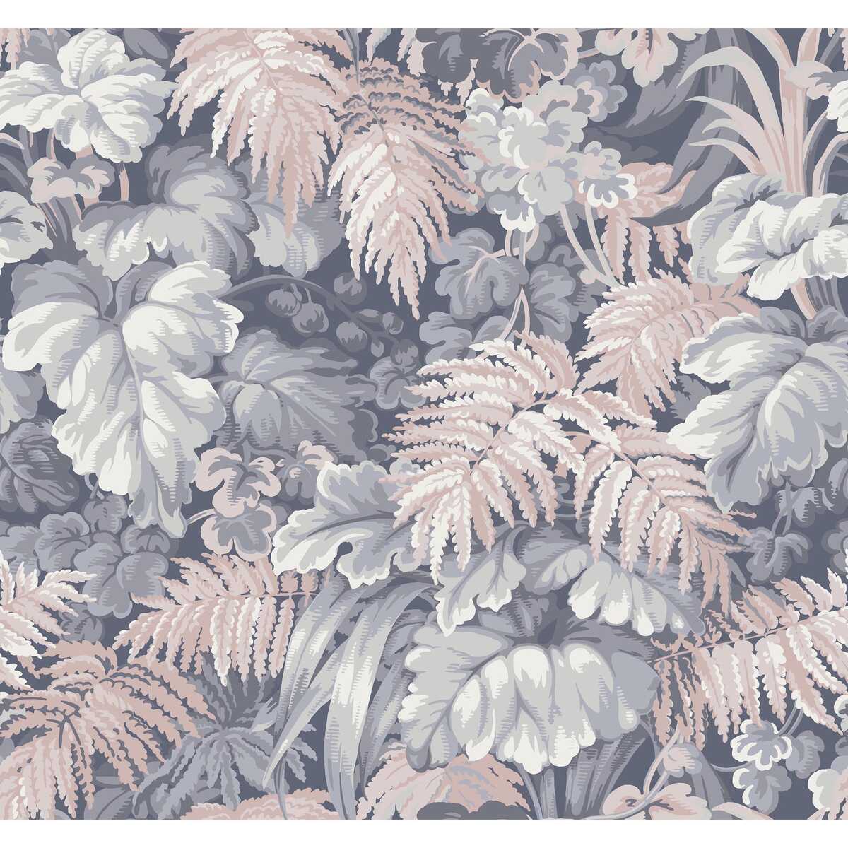 Royal Fernery - Slate Blue & Blush Pink - COLE & SON Wallpaper